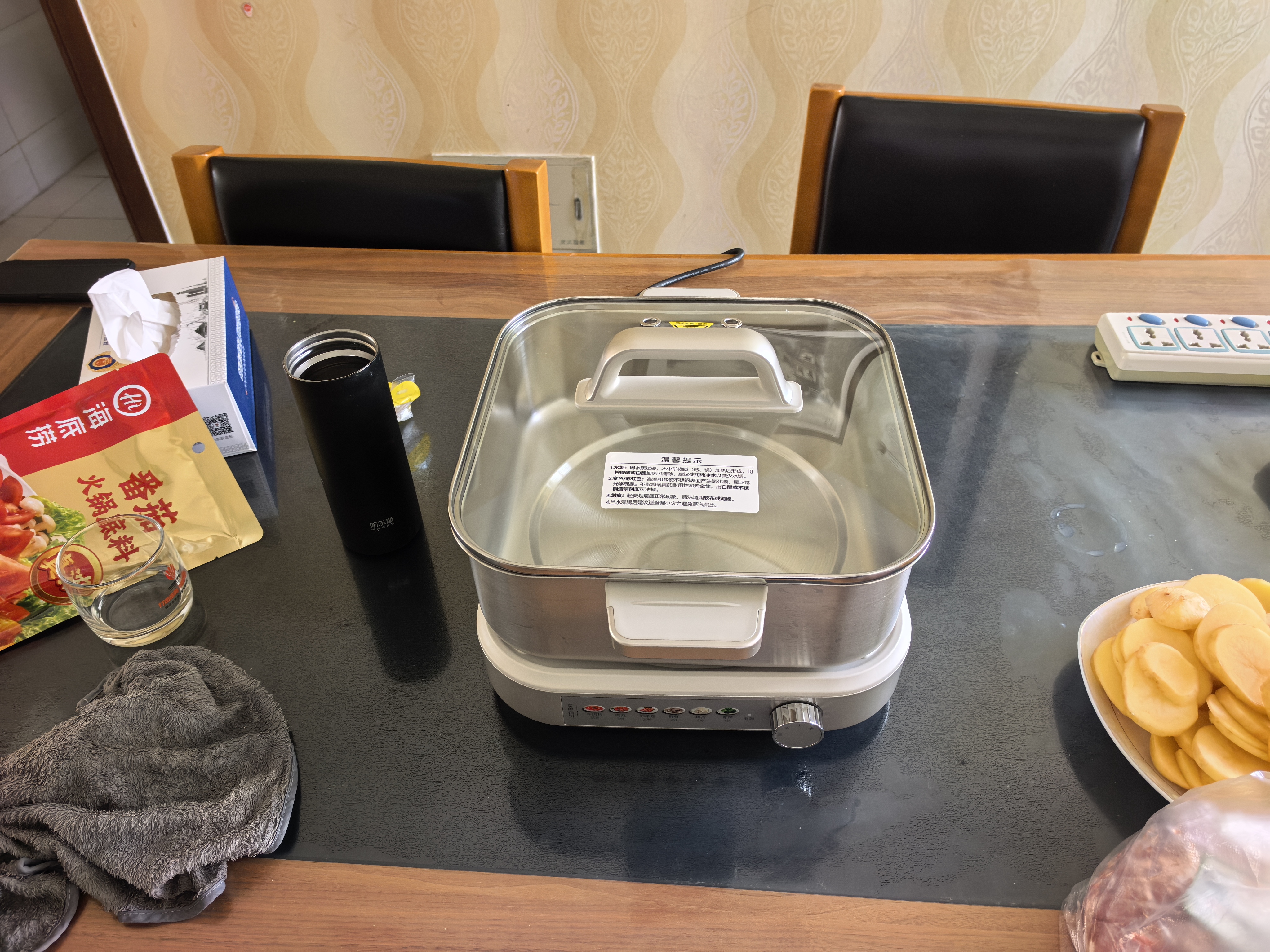 美的（Midea）0涂层电火锅电煮锅不锈钢SUS321钛钢火锅专用锅分体可拆速沸7L电火锅电热锅多功能锅HGS3030G3Ti 实拍图