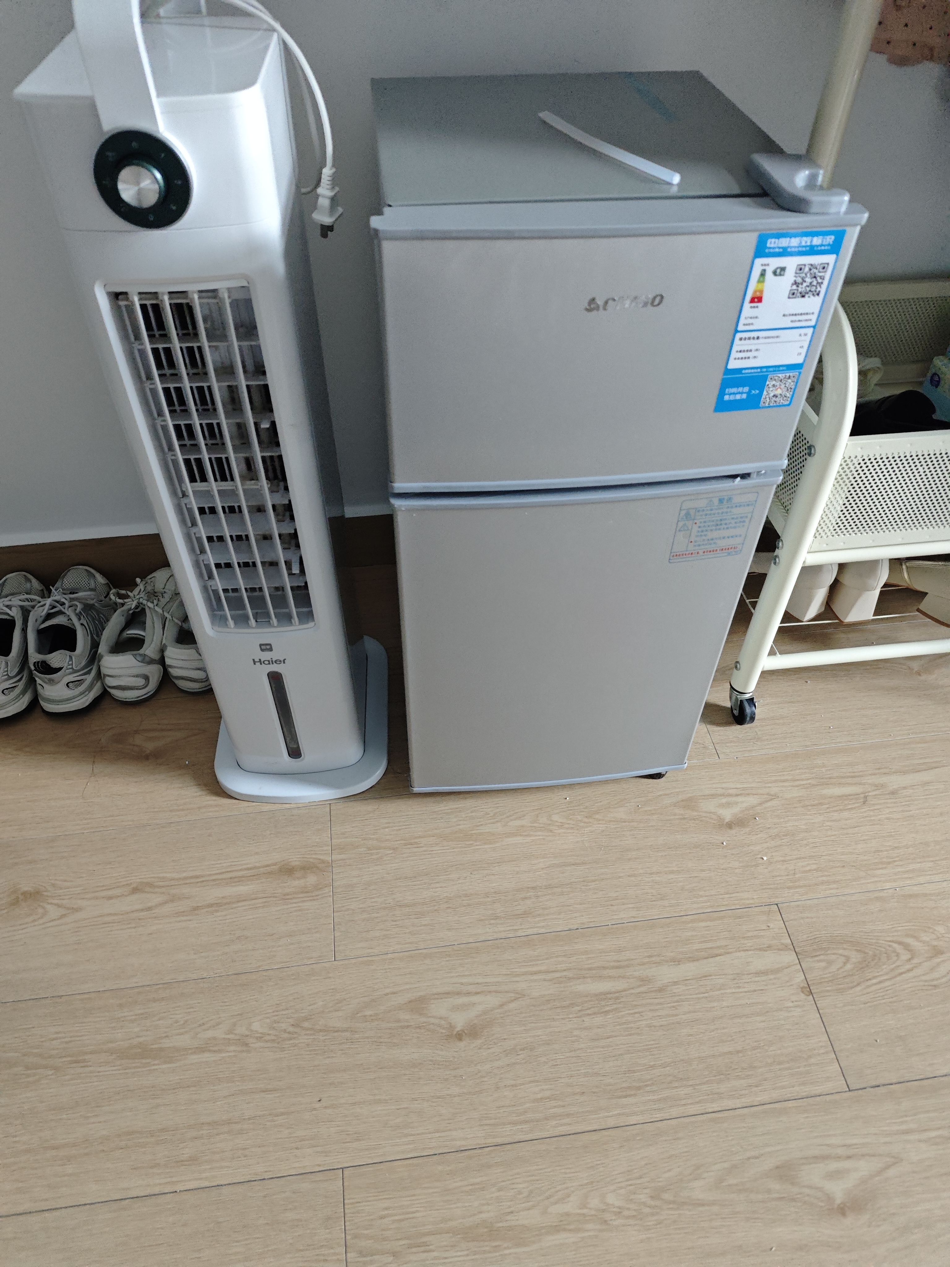 志高（CHIGO）小冰箱迷你小型家用冷藏冷冻两用宿舍出租房用双门办公室电冰箱节能省电 【一级能效】58L银色【全国联保丨节能省电】 实拍图