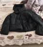 坦博尔羽绒服女短款连帽显瘦小个子女士羽绒面包服530360D 黑色 160  实拍图