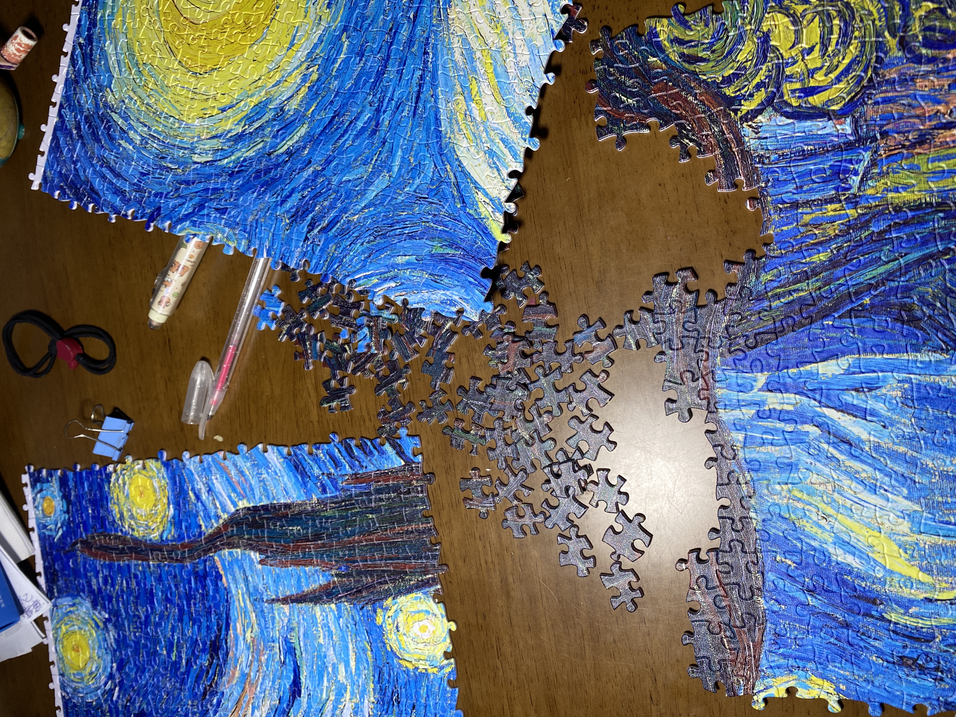 3D-JP平面塑料拼图成人2000片世界名画客厅装饰挂画油画礼物梵高星夜 实拍图