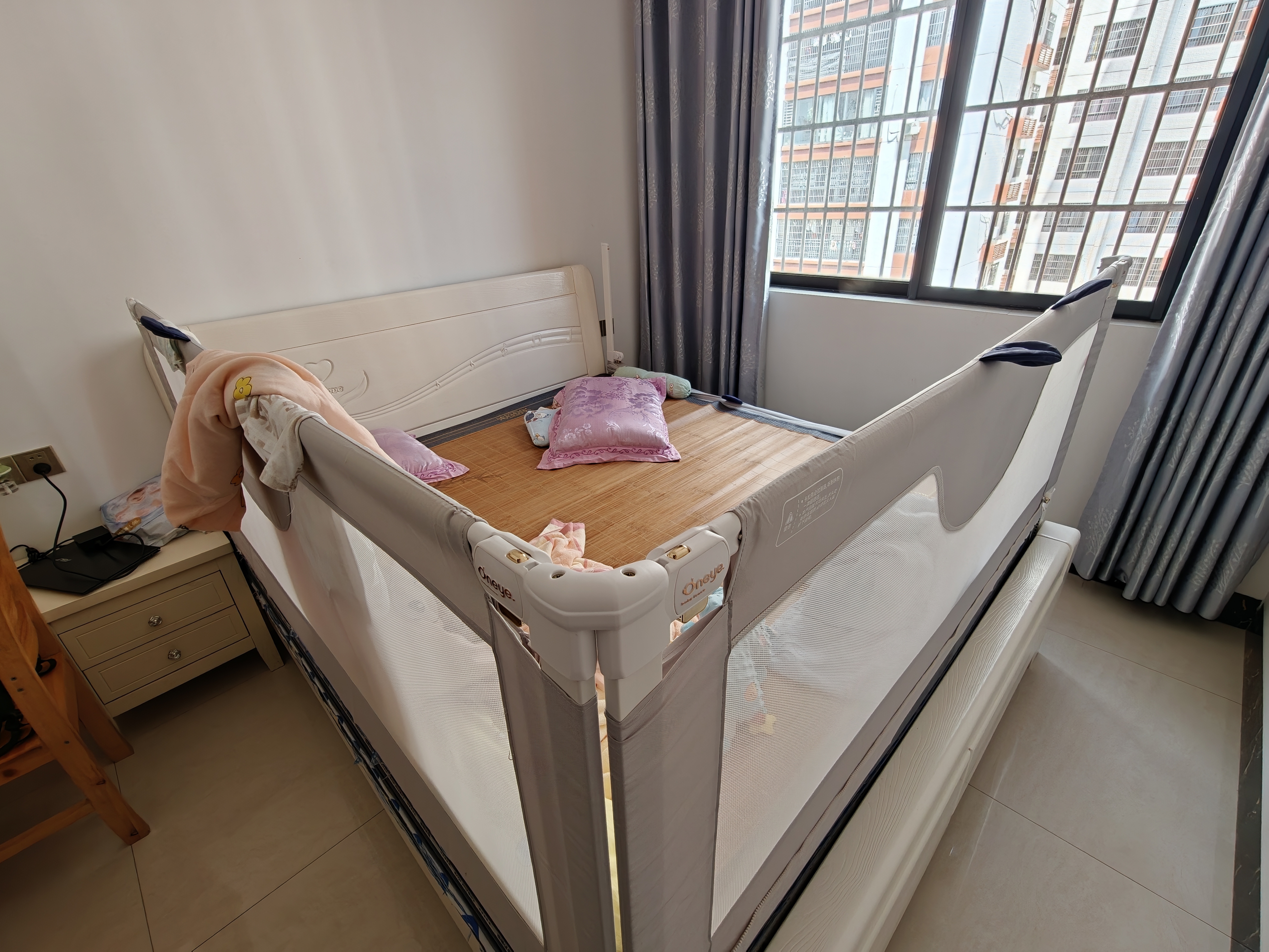 丸丫K2床围栏婴儿防摔床护栏床边防掉床挡板防护栏2.0m熊宝宝一面 实拍图