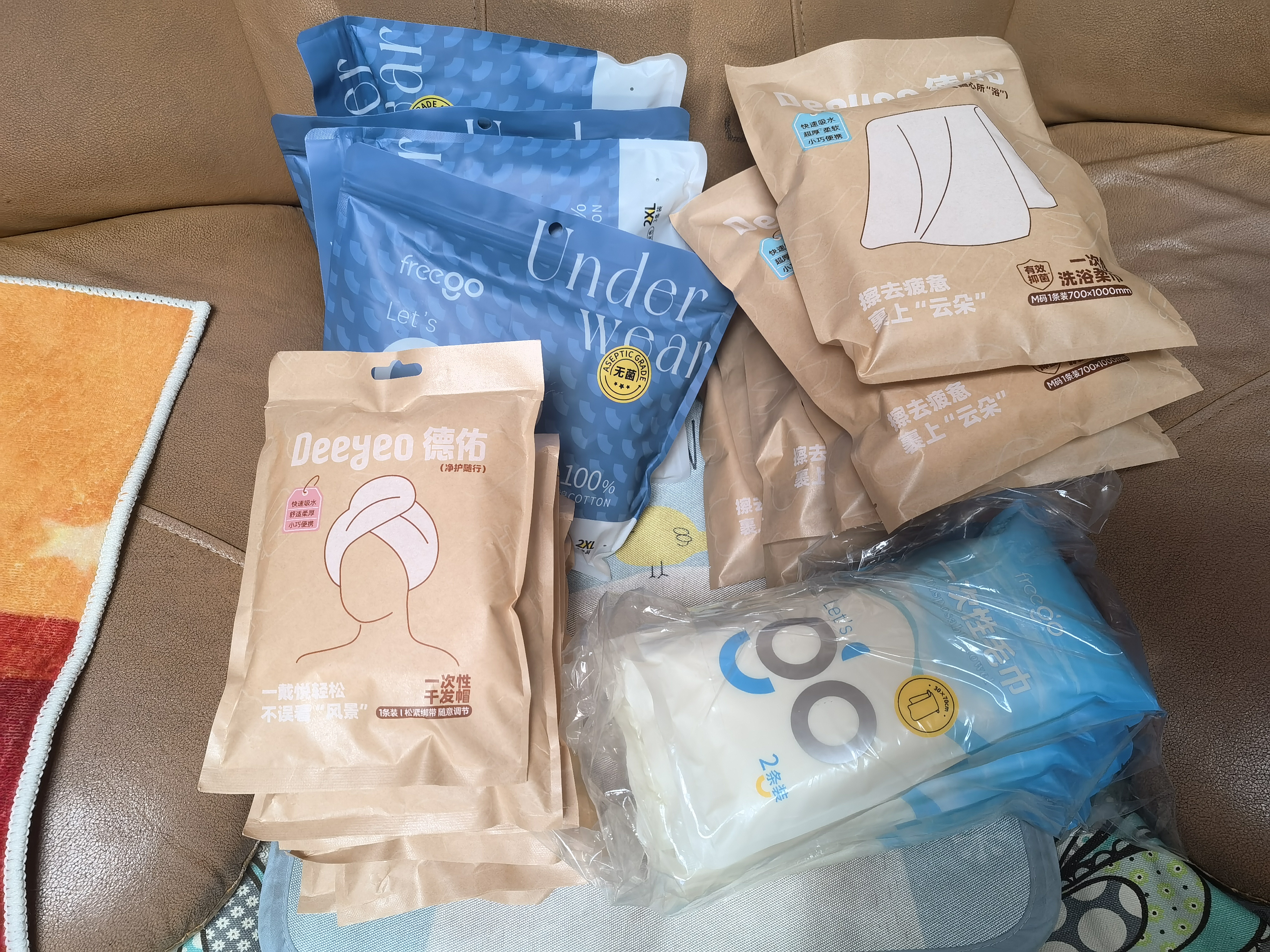 Freego纯棉平角一次性内裤男灭菌免洗日抛旅行商务出差度假男灰平角2XL 实拍图