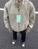 主意范（ZHUYIFAN）美式扎染pu皮衣棉服外套男款春秋冬季加绒加厚立领防寒机车服夹克 5D3074灰色加绒【升级款】 L 110-130斤 实拍图