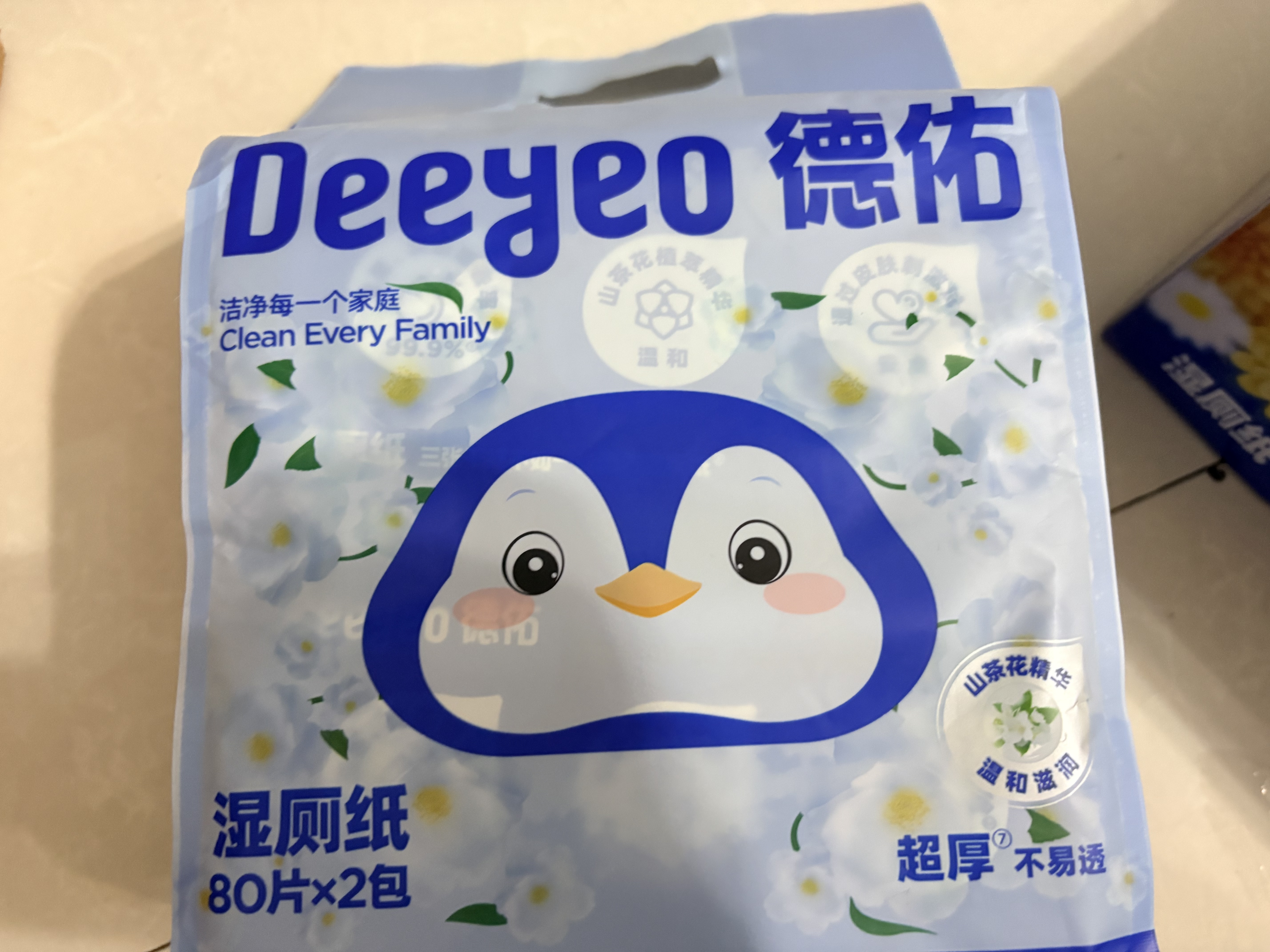 德佑洋甘菊湿厕纸80抽*3包洁厕湿巾厕纸女士专用清洁纸巾可冲马桶 实拍图