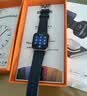 MSSM适用苹果手表表带apple watch爱马仕款iwatch S12小牛皮真皮表带ultra4/S11/10/9/Se3 深蓝38-42mm 实拍图