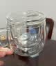 富光花茶杯 男女士茶水分离杯子 双层办公泡茶玻璃杯带把高硼硅水杯 实拍图