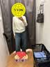 优衣库精纺美利奴羊毛圆领针织开衫/长袖女装通勤485304 485304/01乳白色 L 实拍图