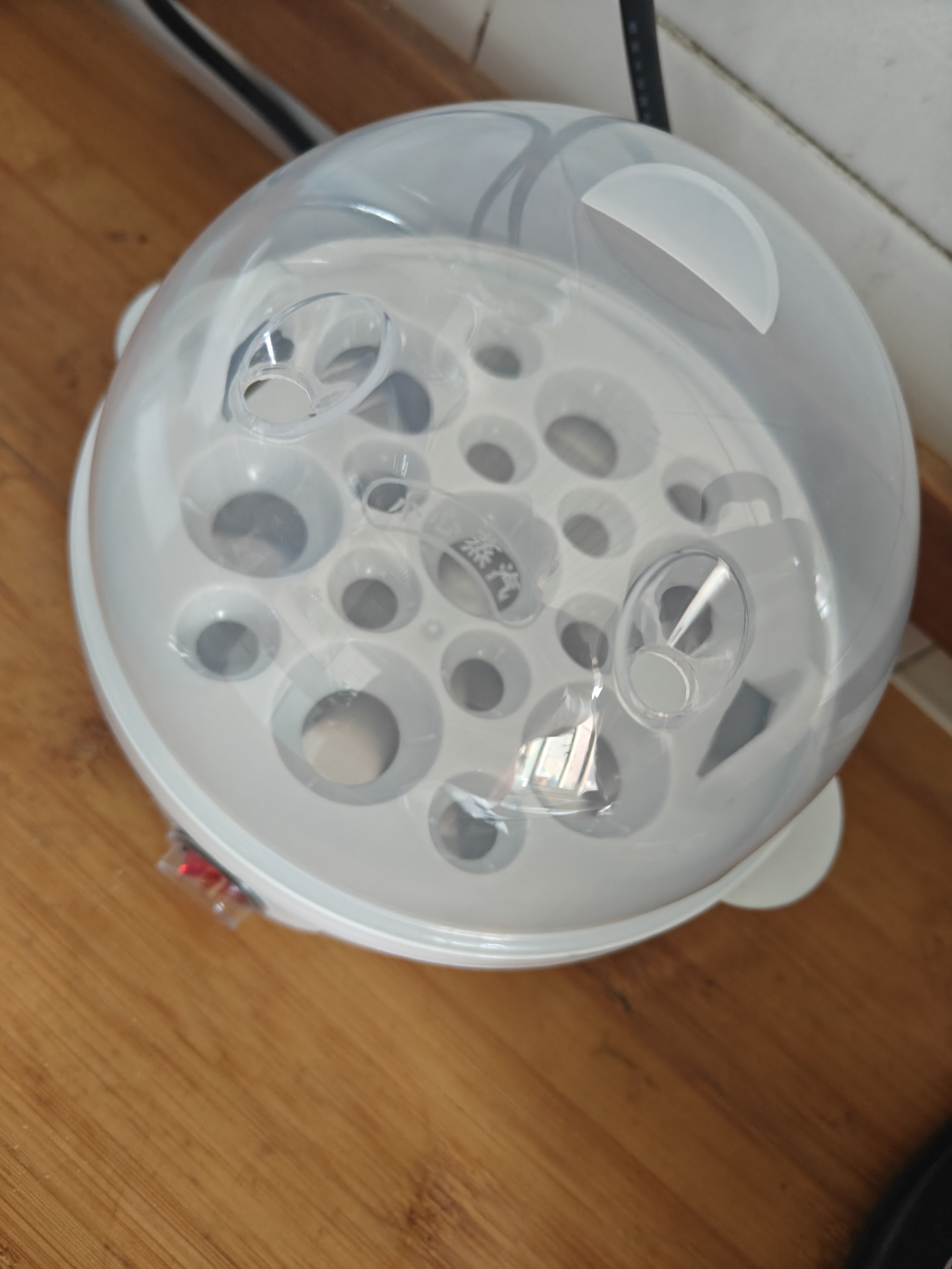 奥克斯（AUX）煮蛋器蒸蛋器多功能锅家用小型电蒸锅煮鸡蛋神器煮蛋机蛋羹迷你防干烧蒸煮一体机早餐机可煮7个蛋 单层 白色  7枚鸡蛋 实拍图