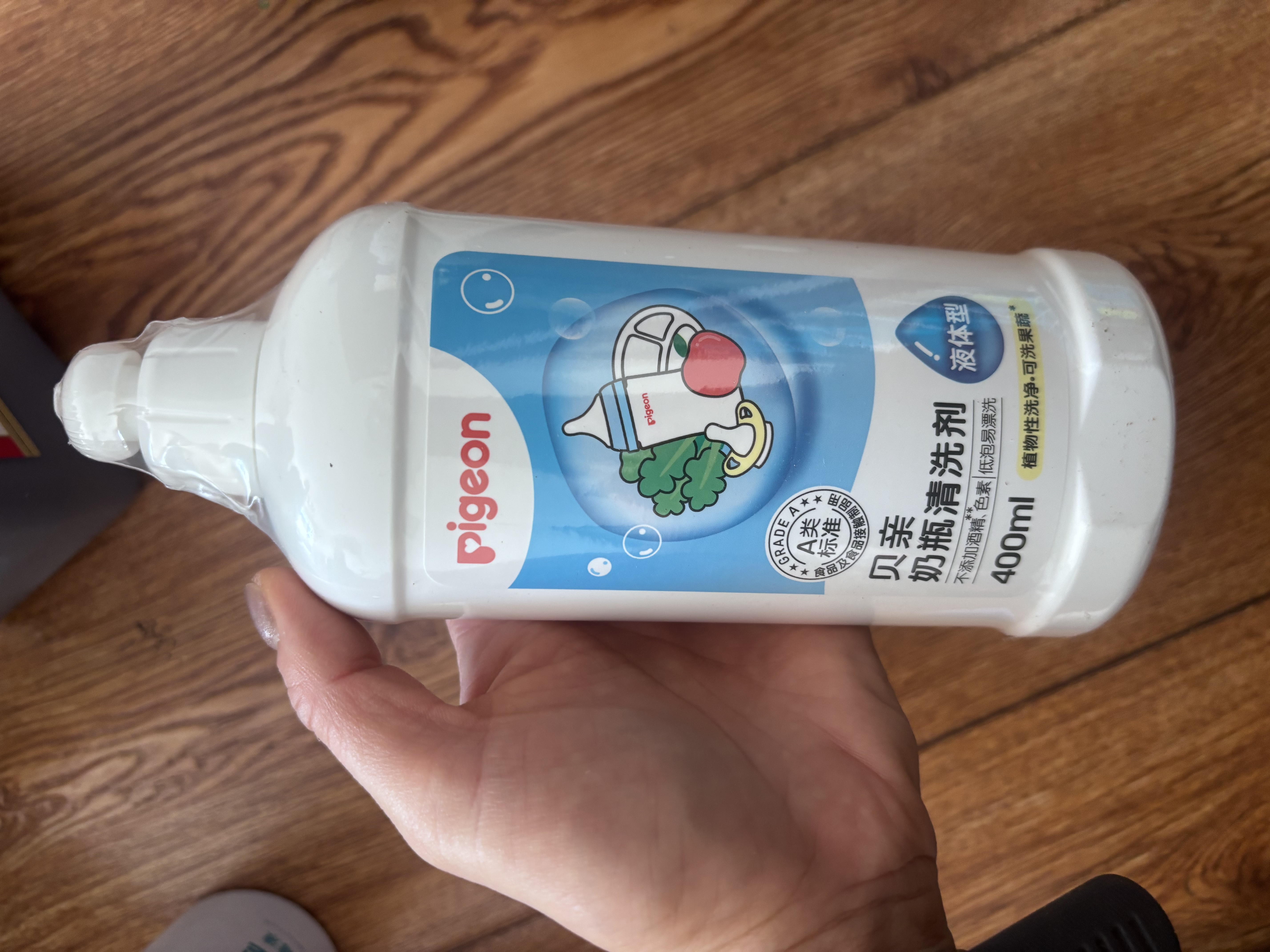 贝亲（Pigeon）奶瓶清洗剂 婴儿专用 奶嘴玩具果蔬清洁 400ml MA26 实拍图