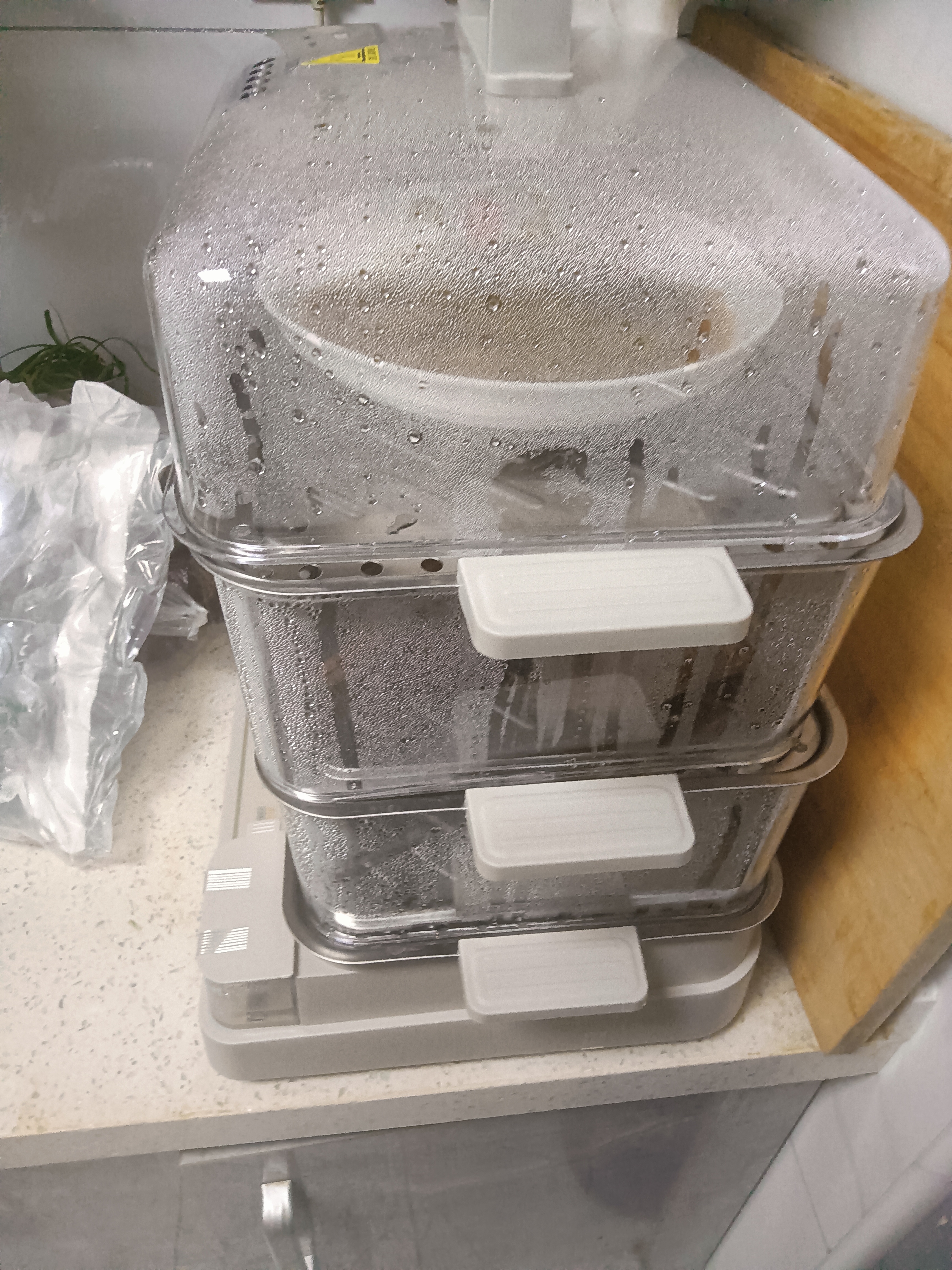美的（Midea）电蒸锅25L三层大容量0涂层电蒸箱家用电热锅智能多用途锅28秒上汽蒸包子锅全透视窗322302 实拍图