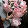 馨仪鲜花速递玫瑰向日葵康乃馨花束送女友老婆生日礼物同城配送 11朵粉玫瑰混搭花束 实拍图