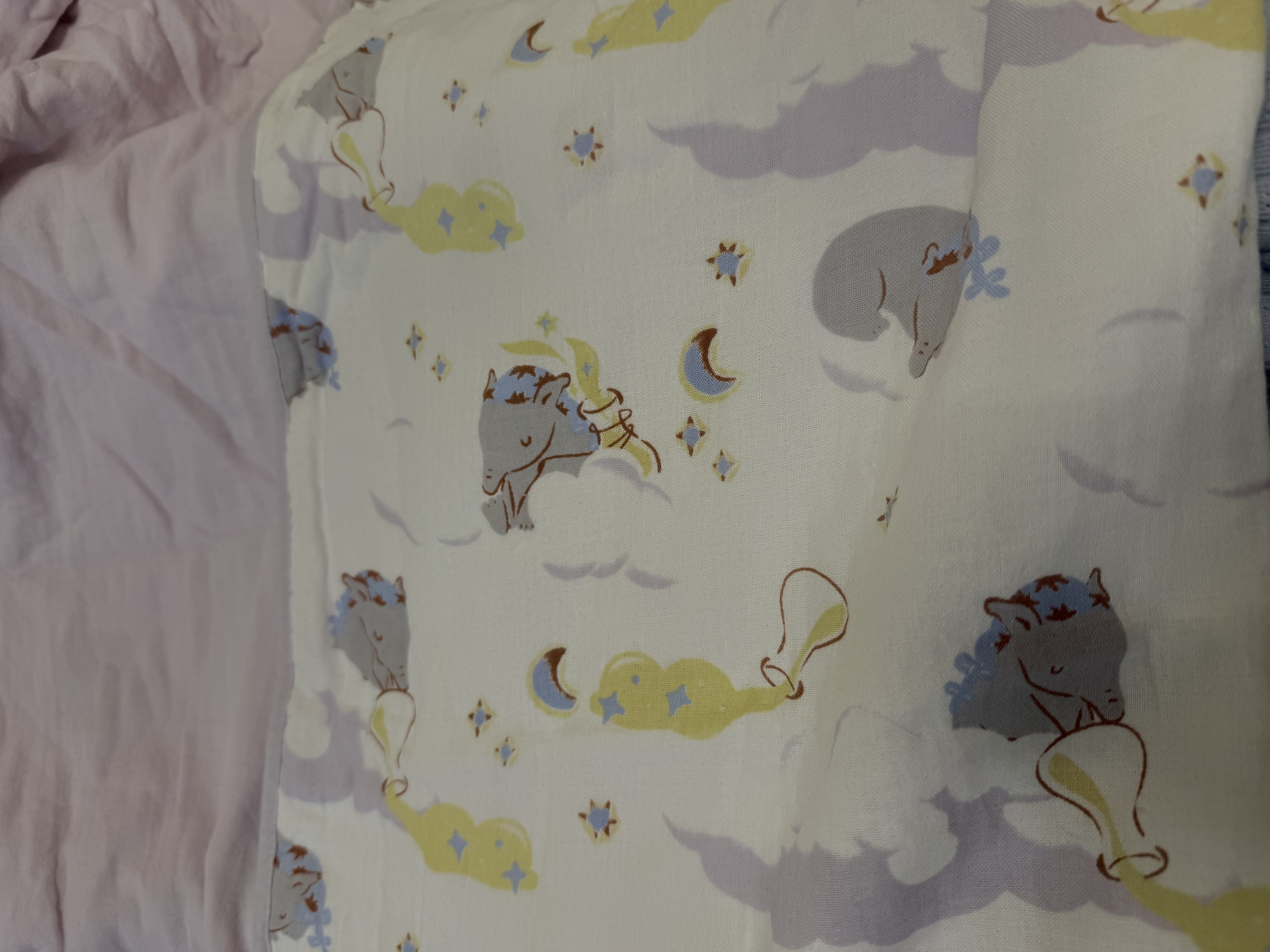 babycare初生婴儿全棉抱被安抚调温产房新生儿包被4层莫利亚浅灰紫90*90 实拍图