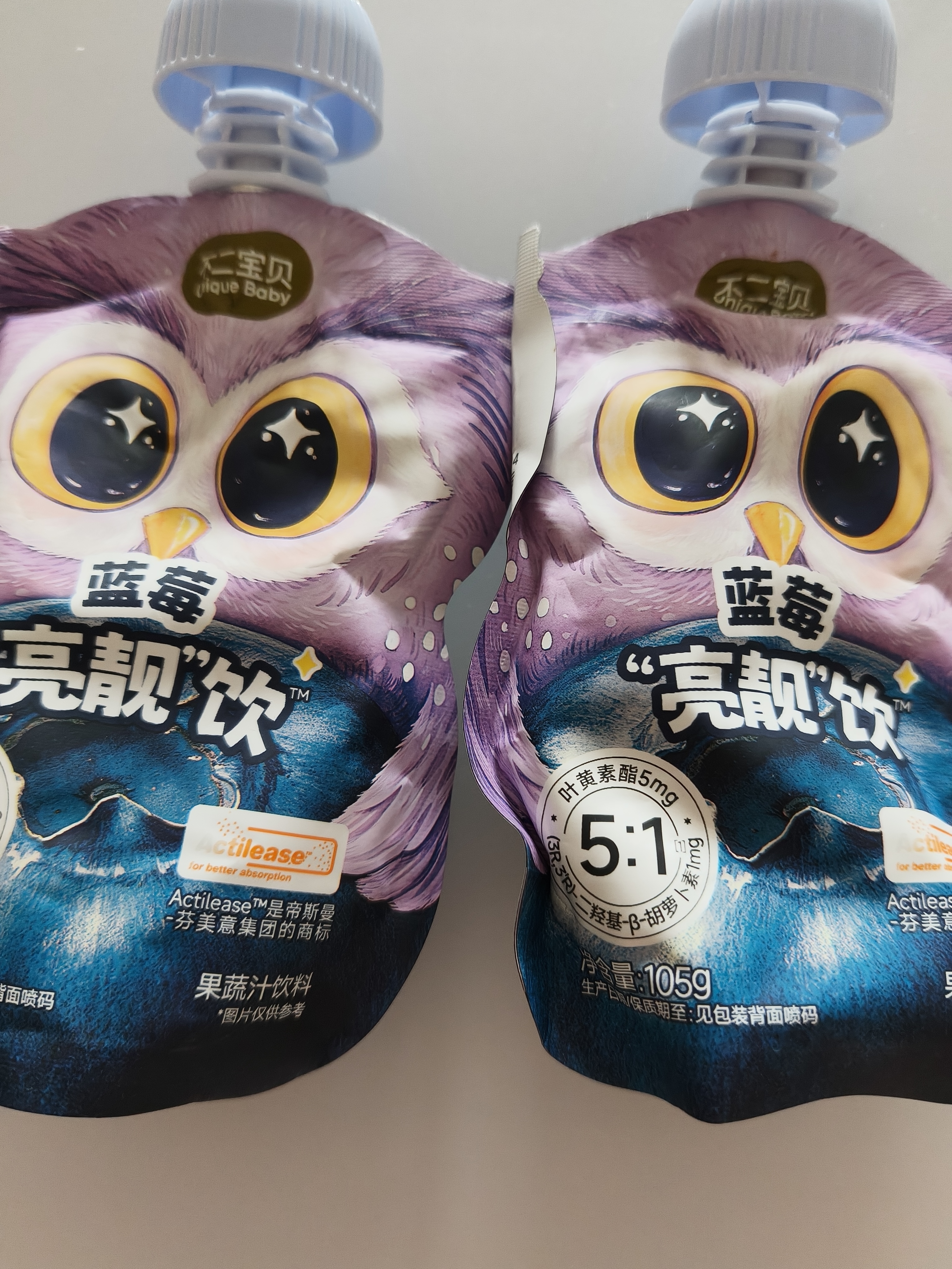 不二宝贝蓝莓胡萝卜桑葚汁幼儿婴儿童宝宝果蔬饮品搭无添加糖饮料105g*10 实拍图