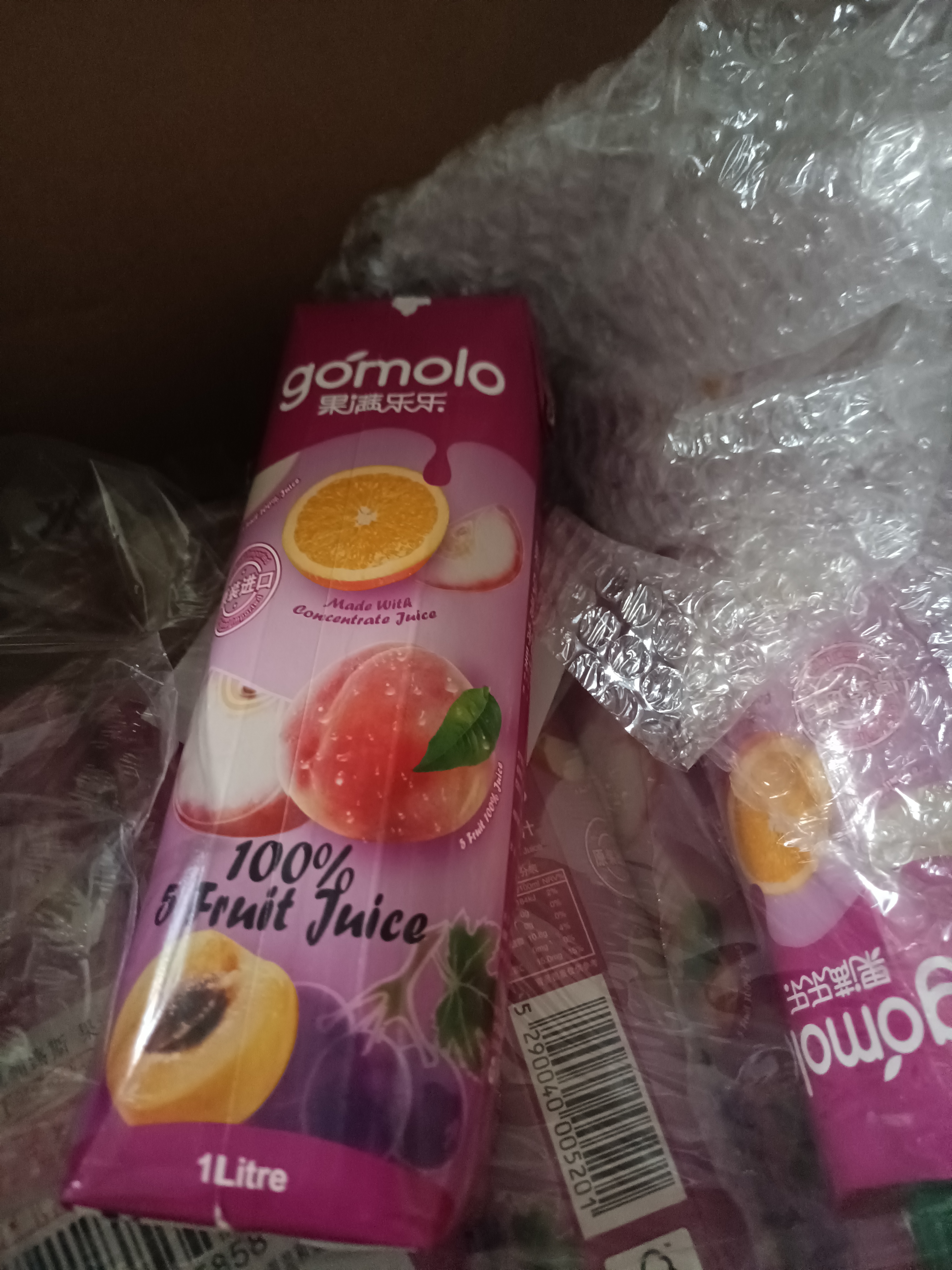 果满乐乐（gomolo）塞浦路斯进口5种水果混合100%纯果汁高VC饮料1升*4瓶火锅宴席聚餐 实拍图