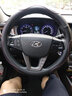 汽车真皮方向盘套 四季通用真皮把套牛皮 套子 现代全新途胜名图索纳塔八/九ix35朗动ix25瑞 黑蓝线 实拍图