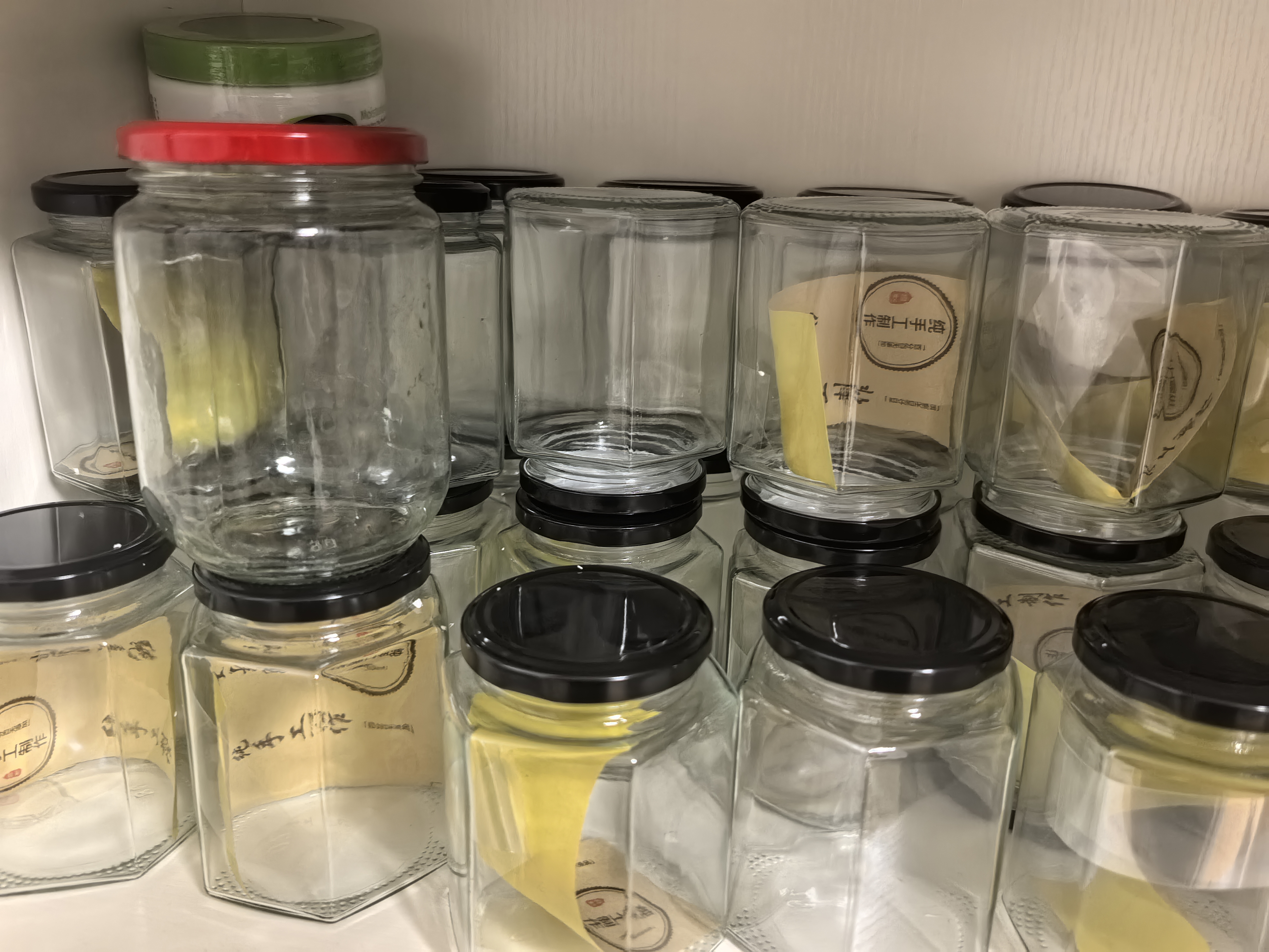 食品级柠檬膏玻璃瓶蜂蜜瓶子带盖子透明辣椒酱密封罐子空瓶多规格 500ML六棱（12只装） 实拍图