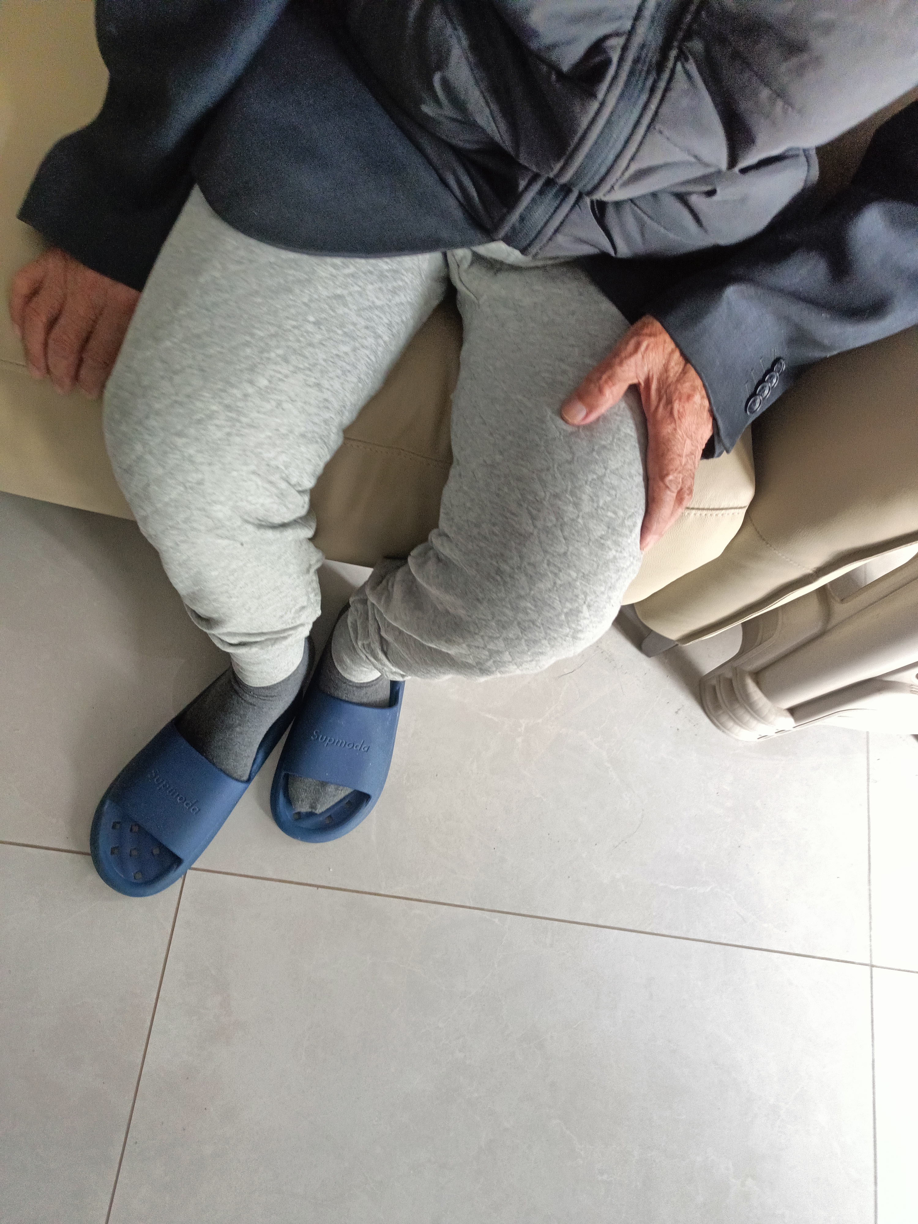 280G三层夹棉保暖裤男士秋冬季加绒加厚打底棉裤秋裤抗菌保暖线裤 男士浅麻灰+男士藏青 （2条装） XL (175) 120-140斤 实拍图