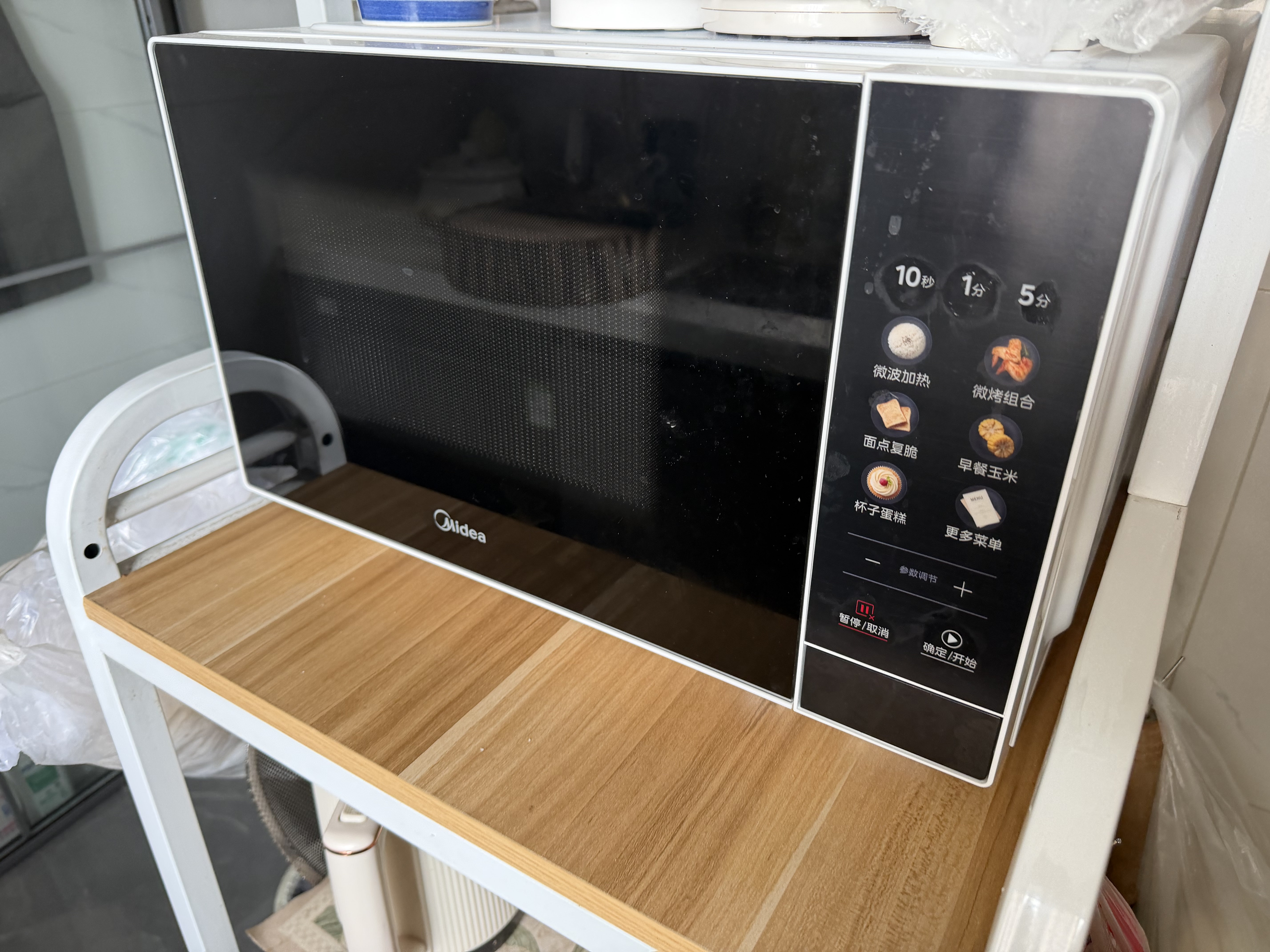 美的（Midea）微波炉烤箱一体机900w微波1000w烧烤平板光波速热23L容量变频2026新款彩膜家用一级能效 （C32） 实拍图