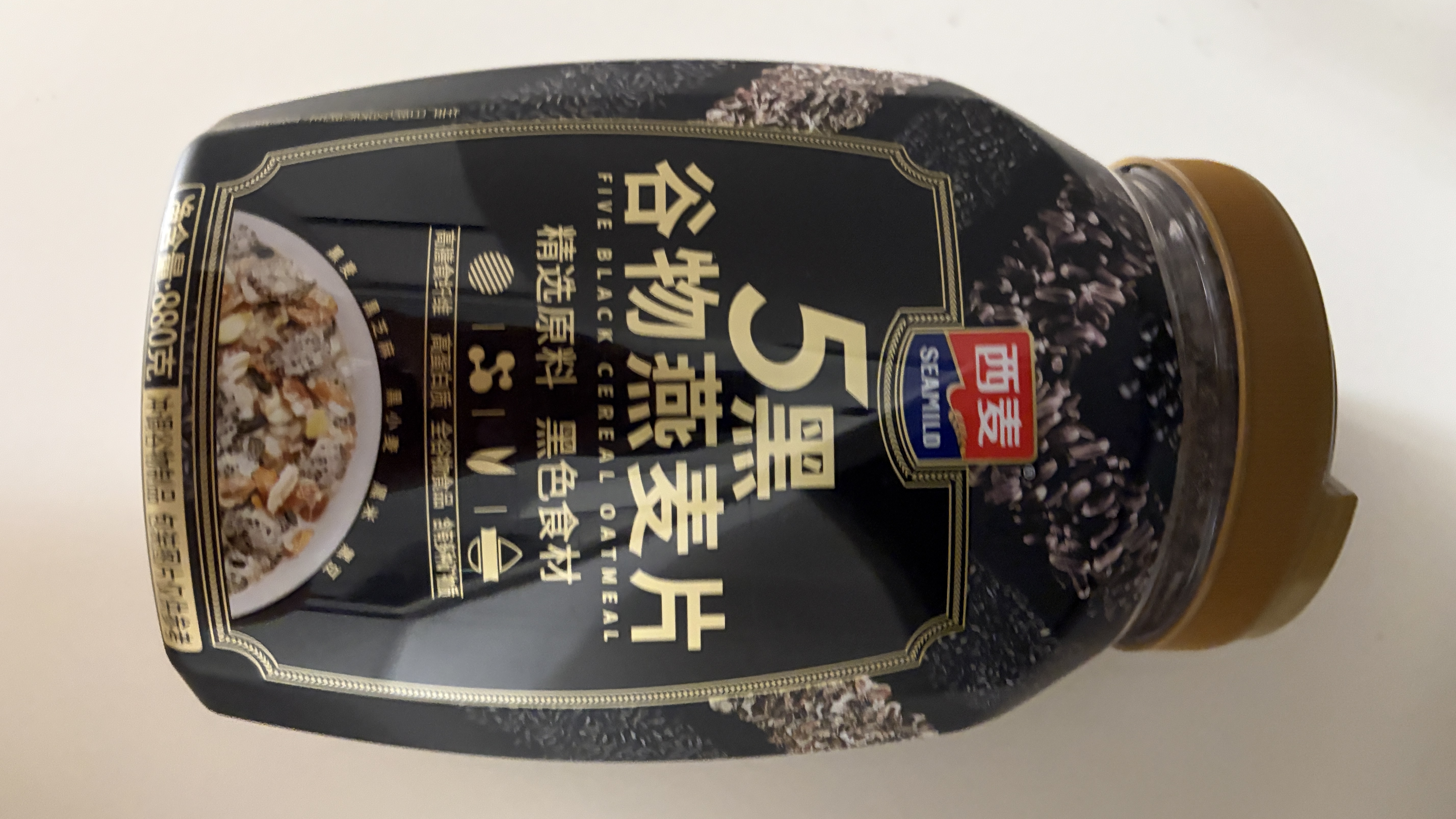 西麦5黑谷物燕麦片880g桶装 谷物代餐即食营养早餐无添加蔗糖 实拍图