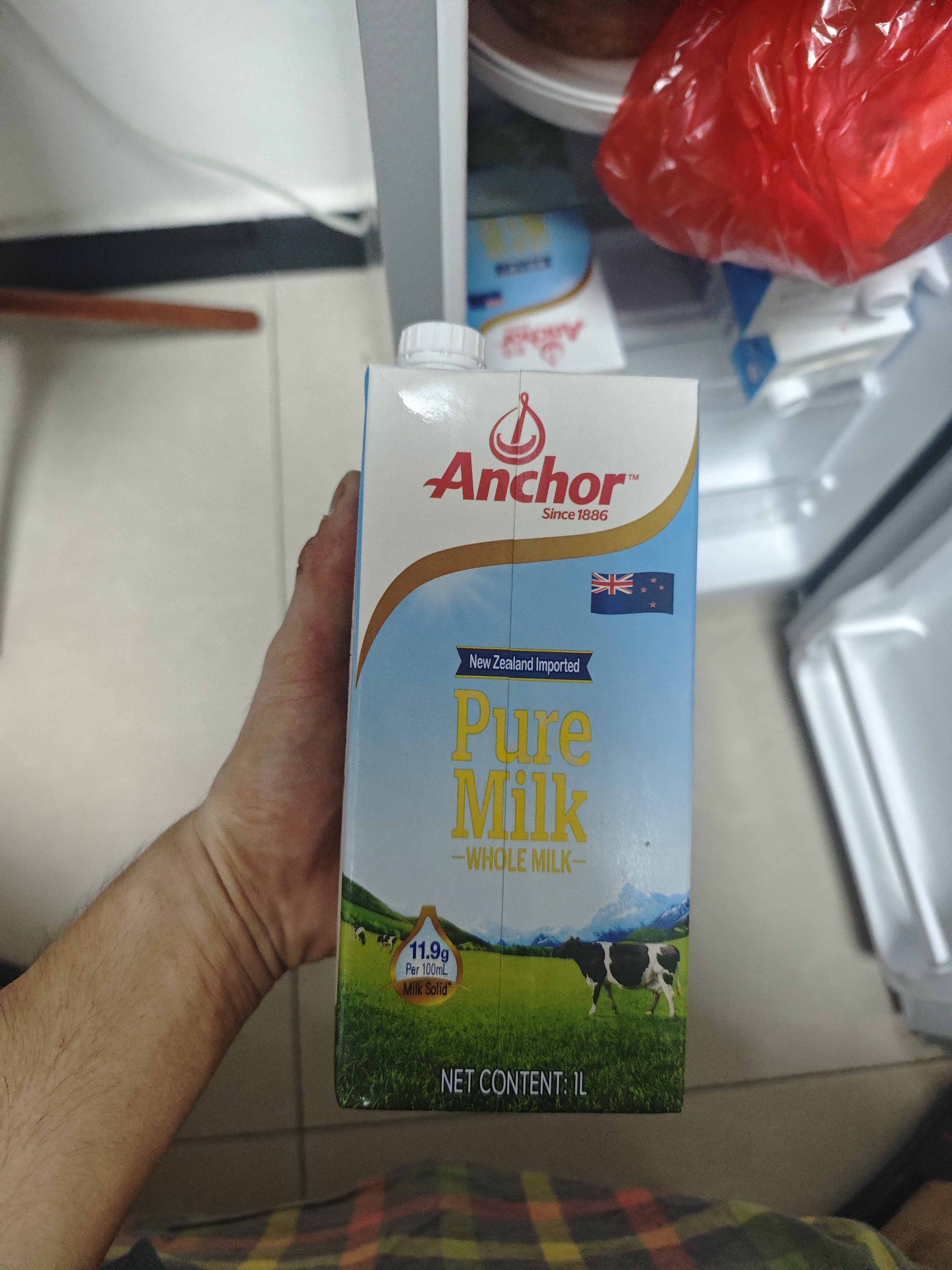 安佳（Anchor）3.6g蛋白质全脂牛奶 新西兰进口草饲牛奶1L*6盒 实拍图