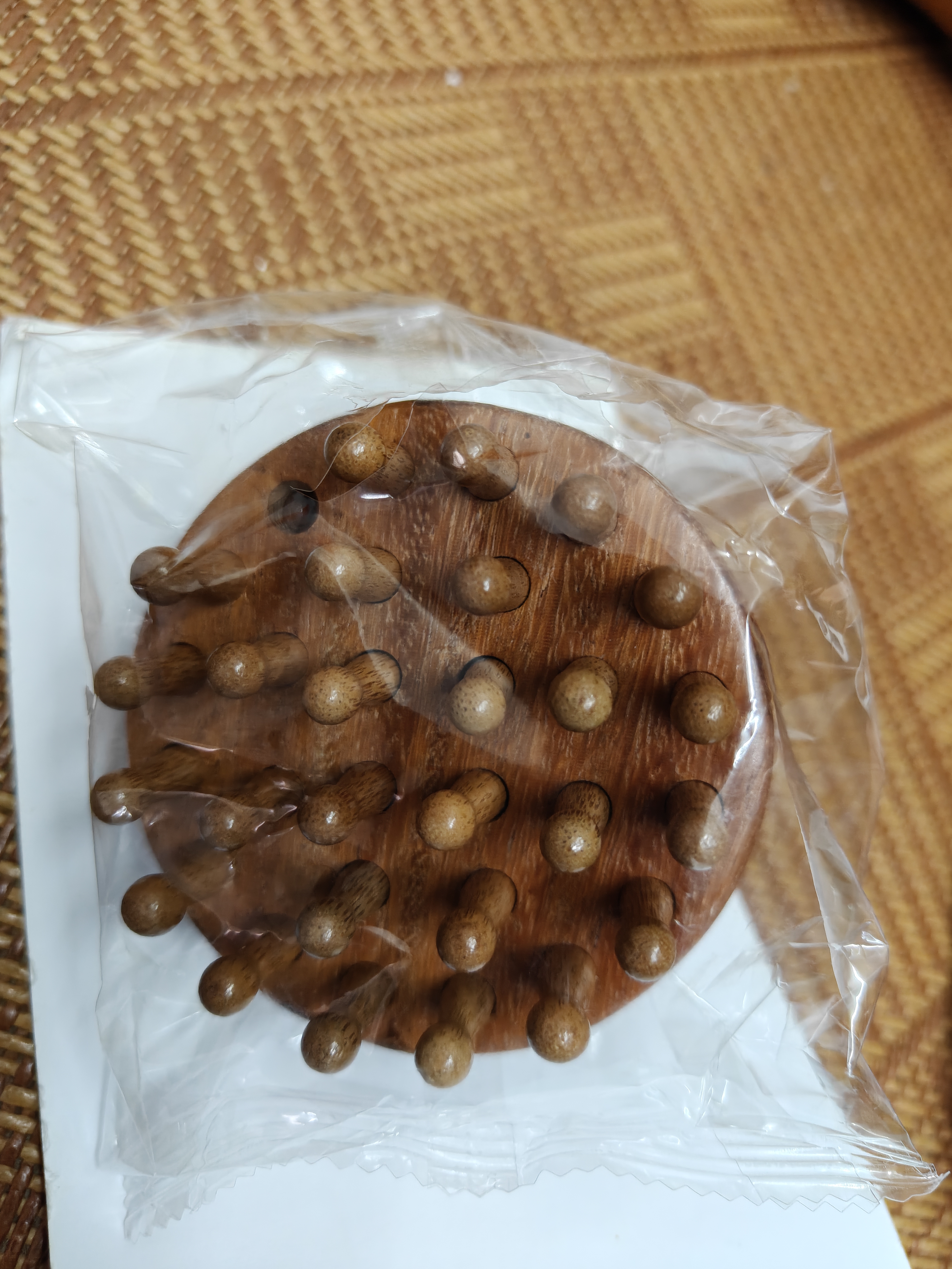 健邦客头部按摩梳经络刷头皮按摩圆盘28钉齿檀木梳子全身经络节日礼物 实拍图