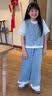 女童牛仔马甲三件套2026新款春秋装女大童洋气休闲蕾丝阔腿裤套装 三件套【马甲+打底衫+裤子】 140 实拍图