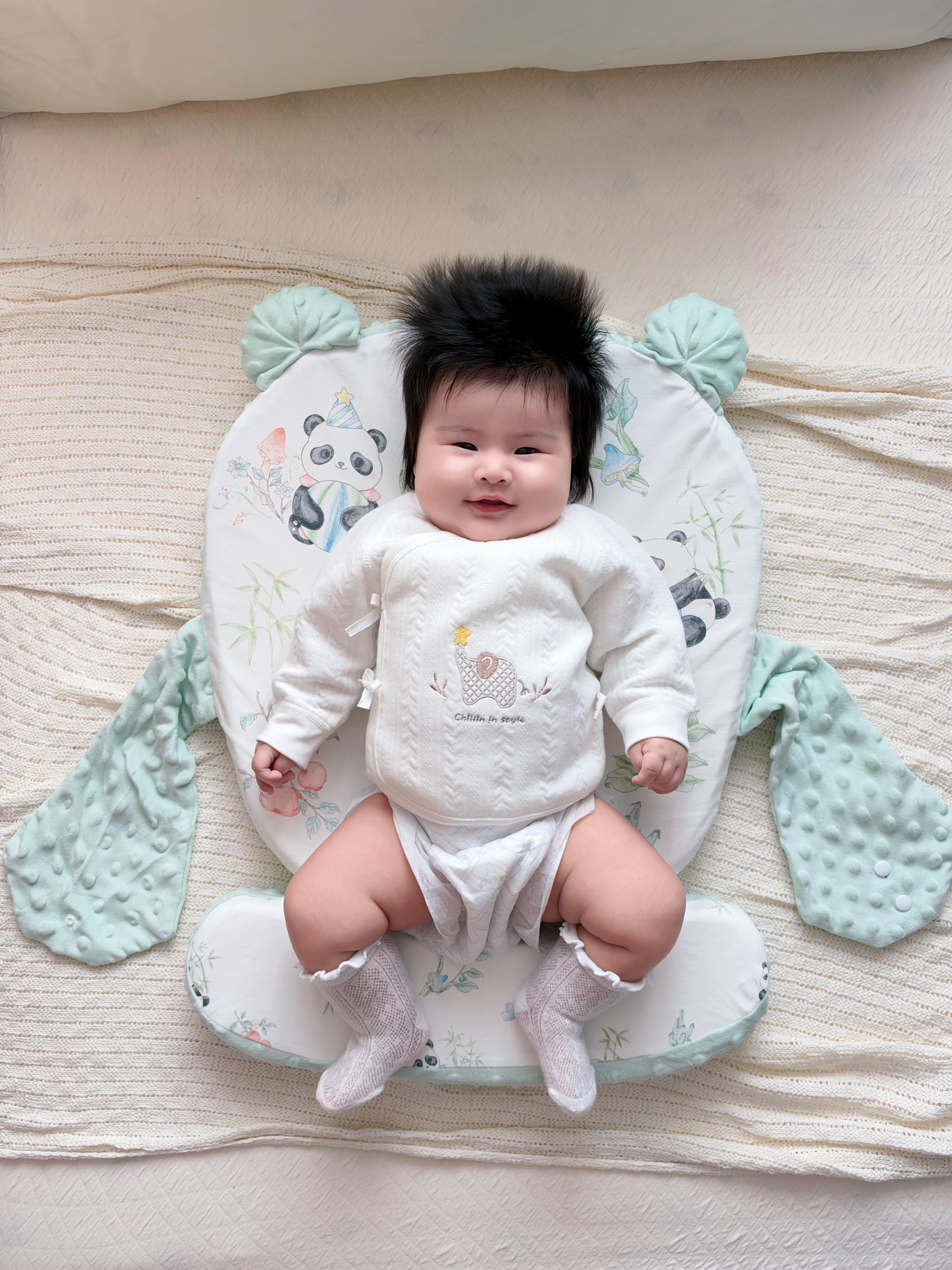 ipoosi斜坡枕婴儿防宝宝吐奶新生儿0 12个月躺喂趴睡哺乳斜坡垫双面可用 实拍图