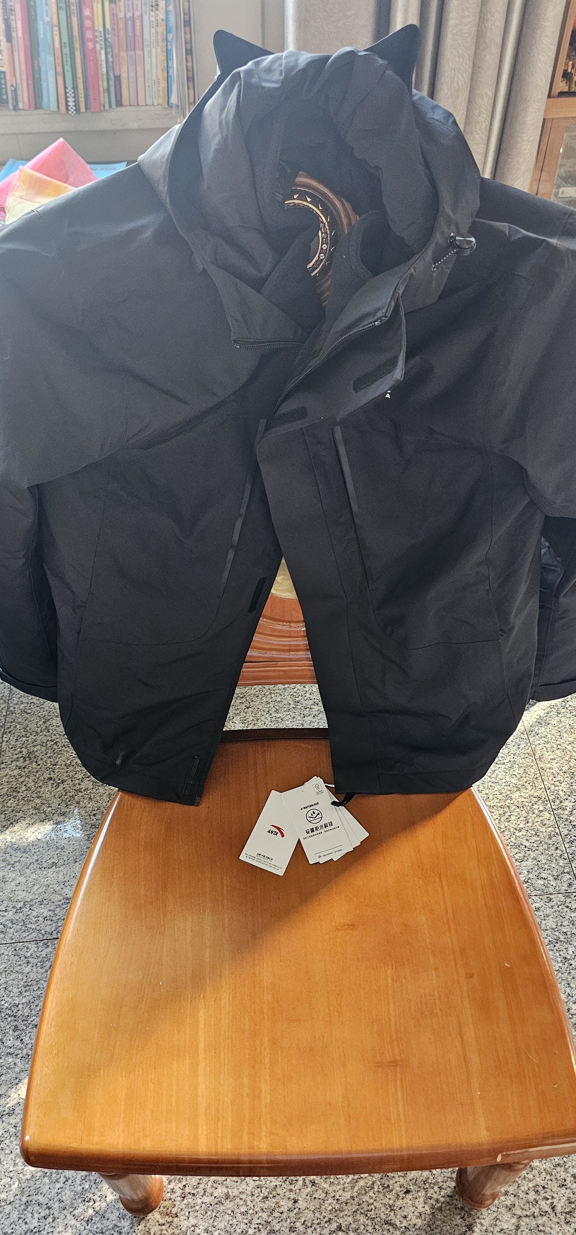 安踏水壳冲锋衣丨大地之壳3.0机能三合一冲锋衣男防风防水加绒两件套 实拍图