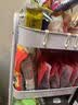全品屋小推车置物架可移动落地收纳架家用零食厨房多层碳钢带轮架子肆白 实拍图