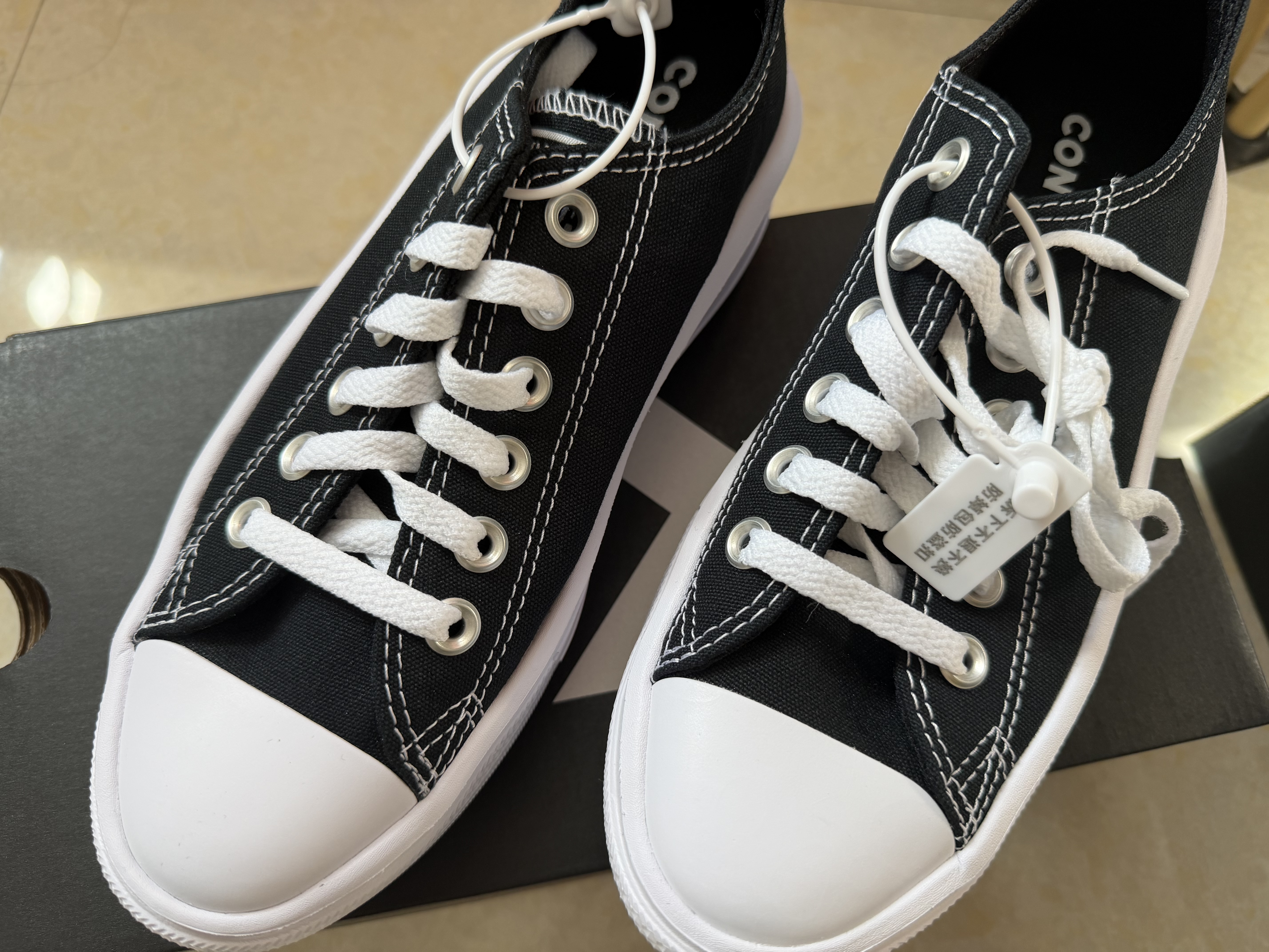 匡威（Converse）厚底鞋女鞋新款70S低帮帆布鞋松糕鞋云朵Move增高硫化鞋小个子 570256C 经典黑 37 /6.5 实拍图