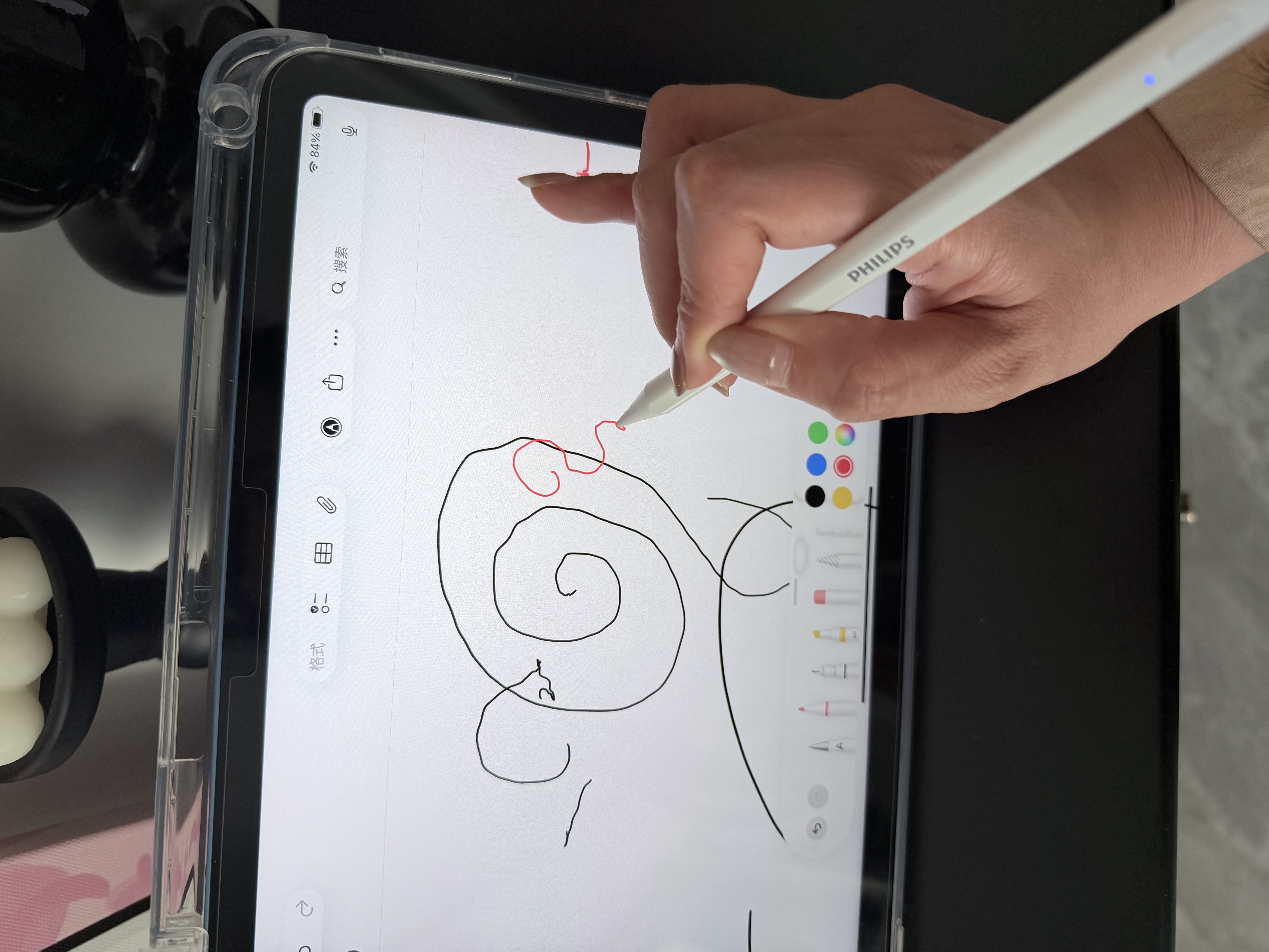 飞利浦电容笔ipad触控笔适用苹果pro/Air/mini蓝牙防误触apple pencil平板触控笔手写笔2026新款DLK2802B 实拍图