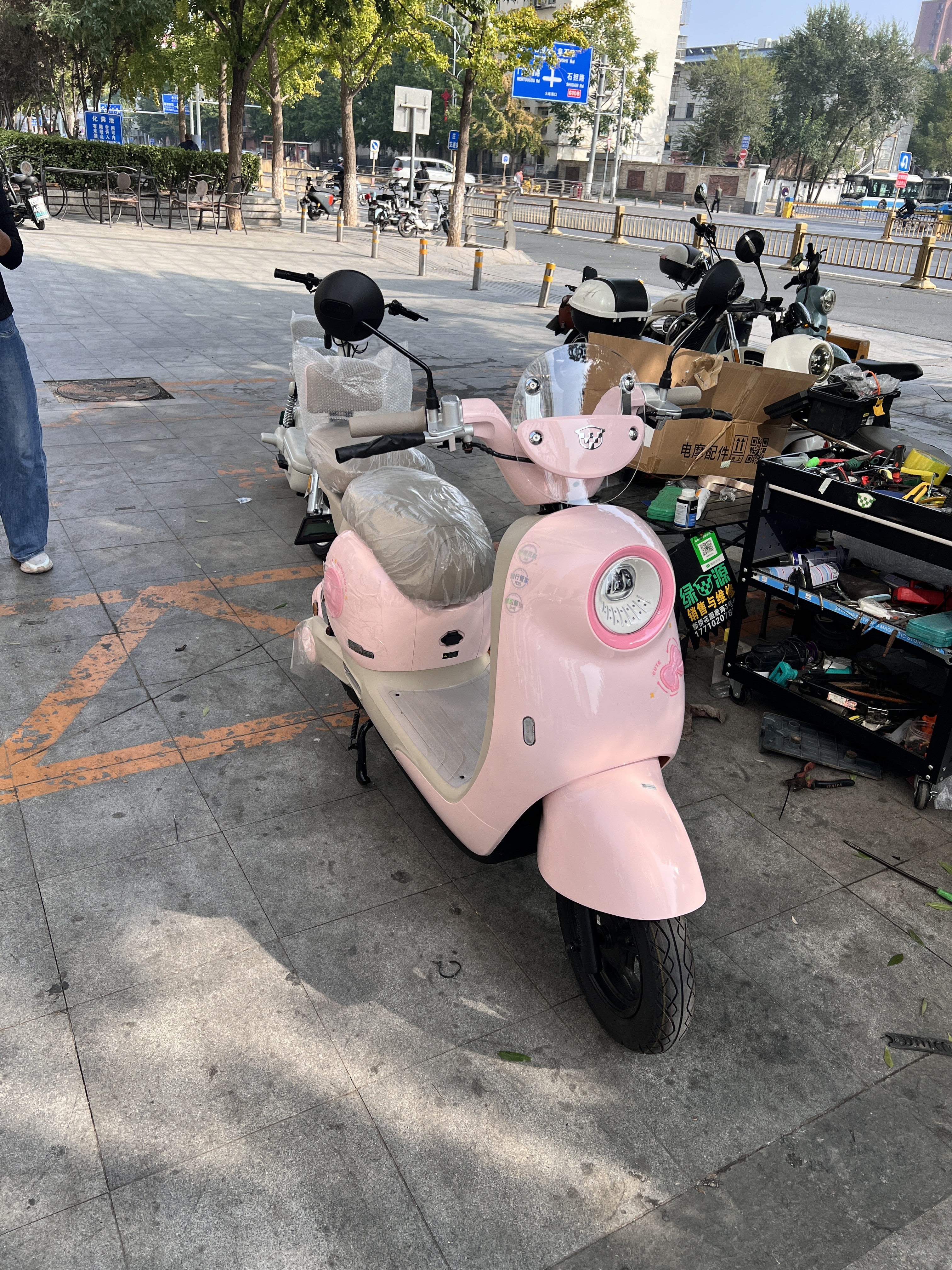 绿源【北京专享】豆包 电动自行车新国标可上牌 高颜值时尚智能电动车 锂电版【48V30Ah锂电+飞机把】 实拍图