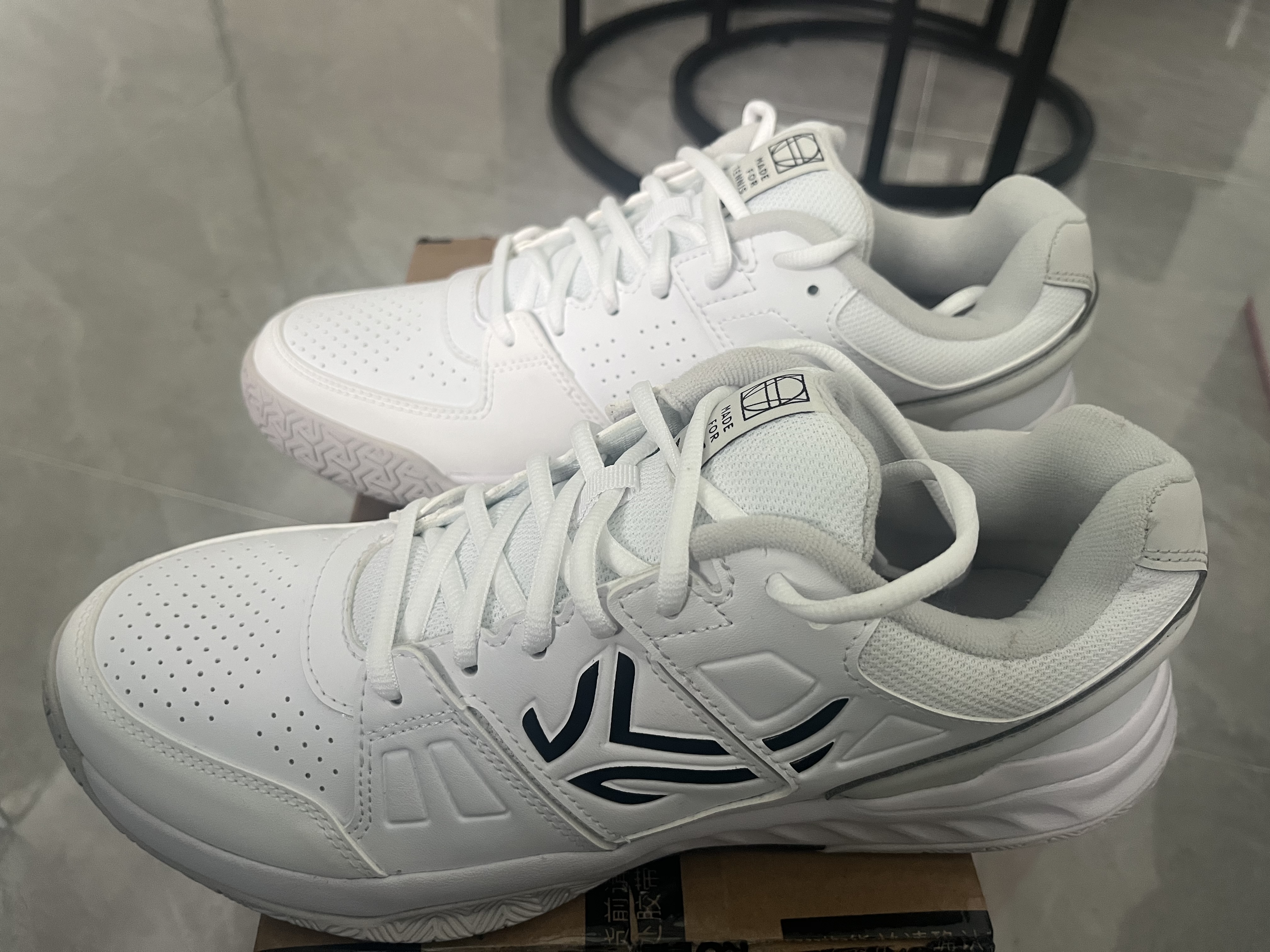 迪卡侬网球鞋男运动鞋校园缓震轻量球鞋复古ten白色44 2901125 实拍图