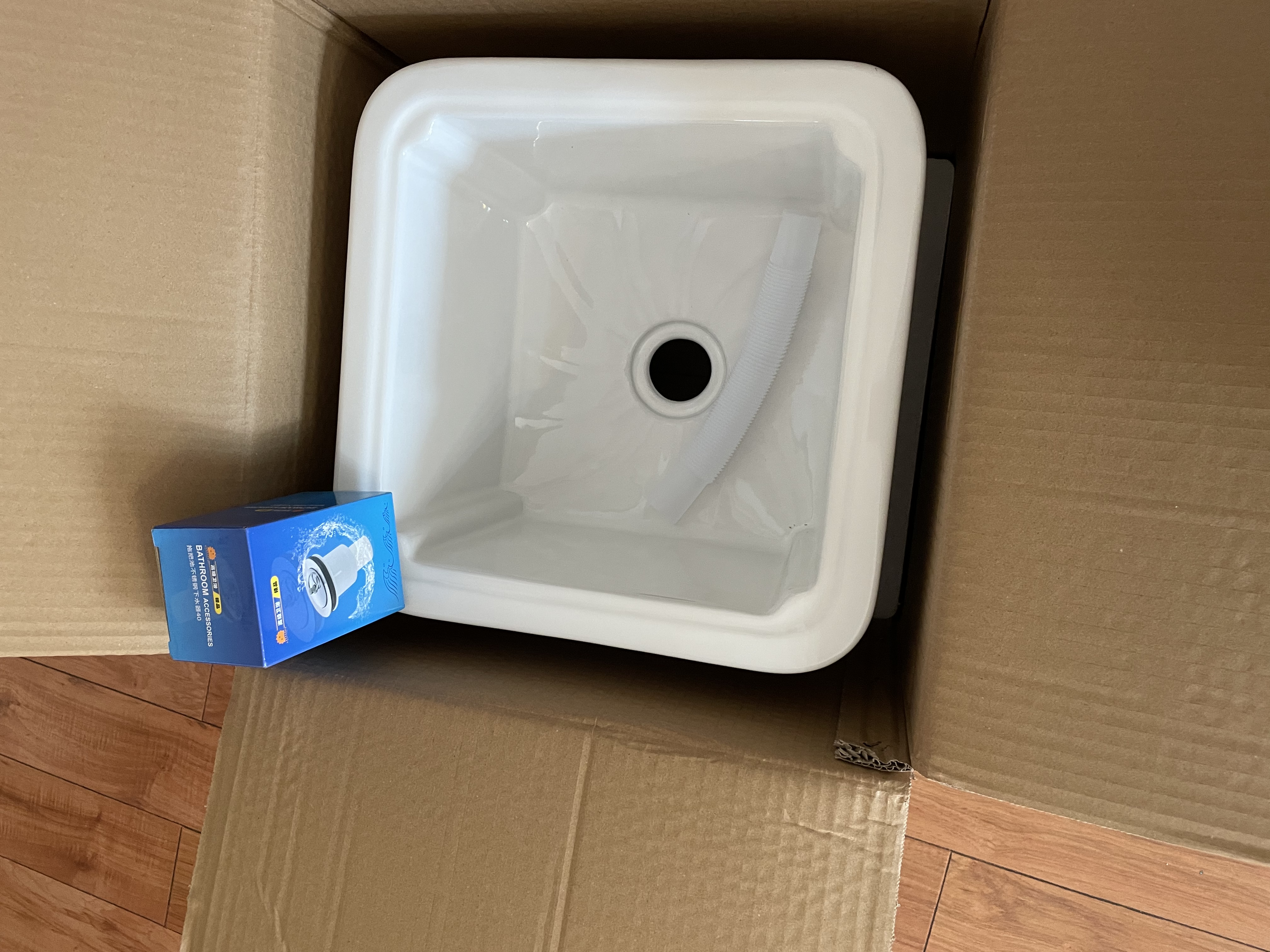FANAI拖把池阳台小号陶瓷洗拖布池台控墩布池家用卫生间方形自动下水器 【手动款】34cm+下水器 实拍图