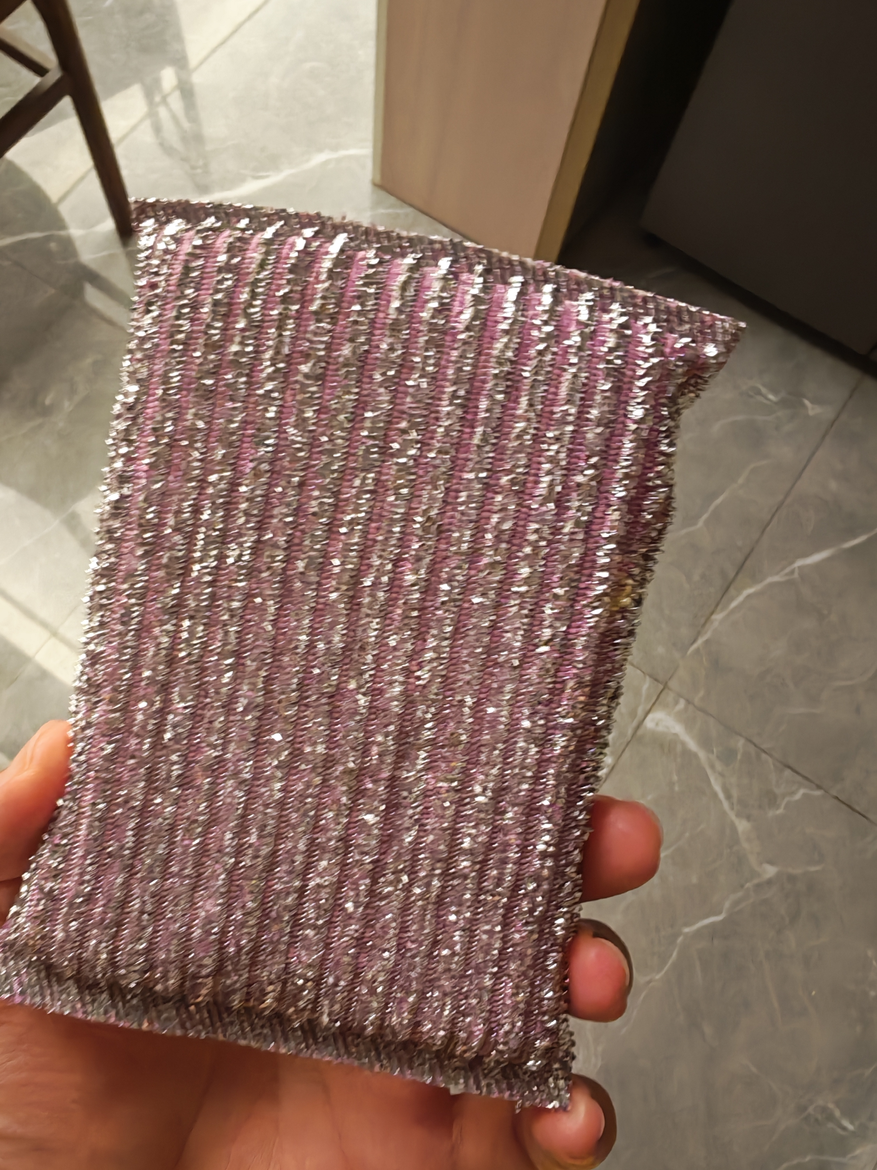 美丽雅洗碗银丝海绵4片百洁布钢丝抹布去油污家用神器丝瓜瓤钢丝球 实拍图