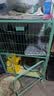 憨憨宠 猫笼大号方管猫笼子猫别墅家用带厕所猫屋猫舍围栏幼猫成猫笼具 升级置物架三层丨清馨绿70*55*111cm【赠猫砂底垫】 实拍图