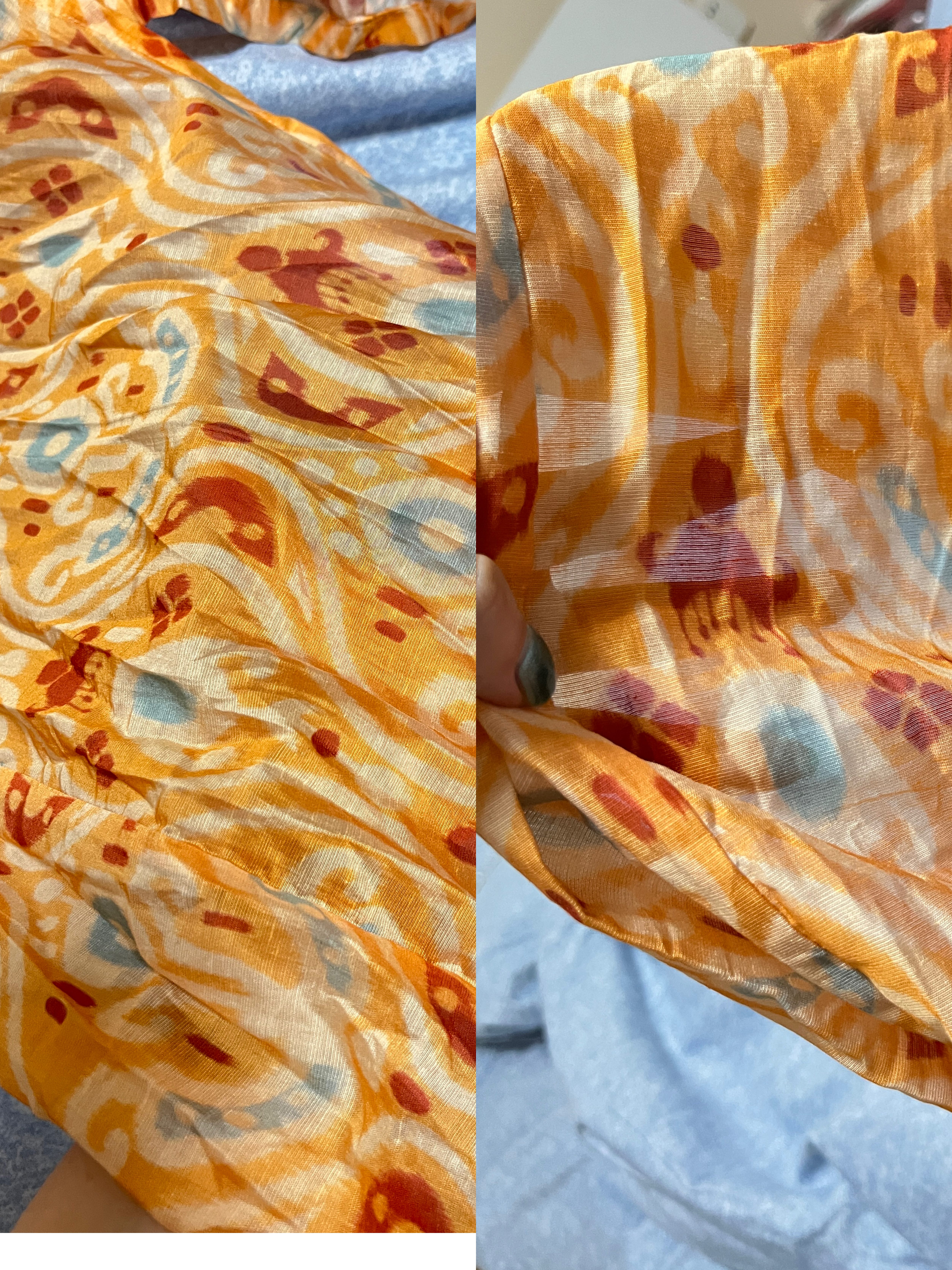 南山韵味 汉服南山韵味 唐多令 单层圆领袍合集时尚日常复原汉服春夏秋男女同款 丝路清歌橘红色天丝麻单层圆领袍 无配饰 S 晒单实拍图