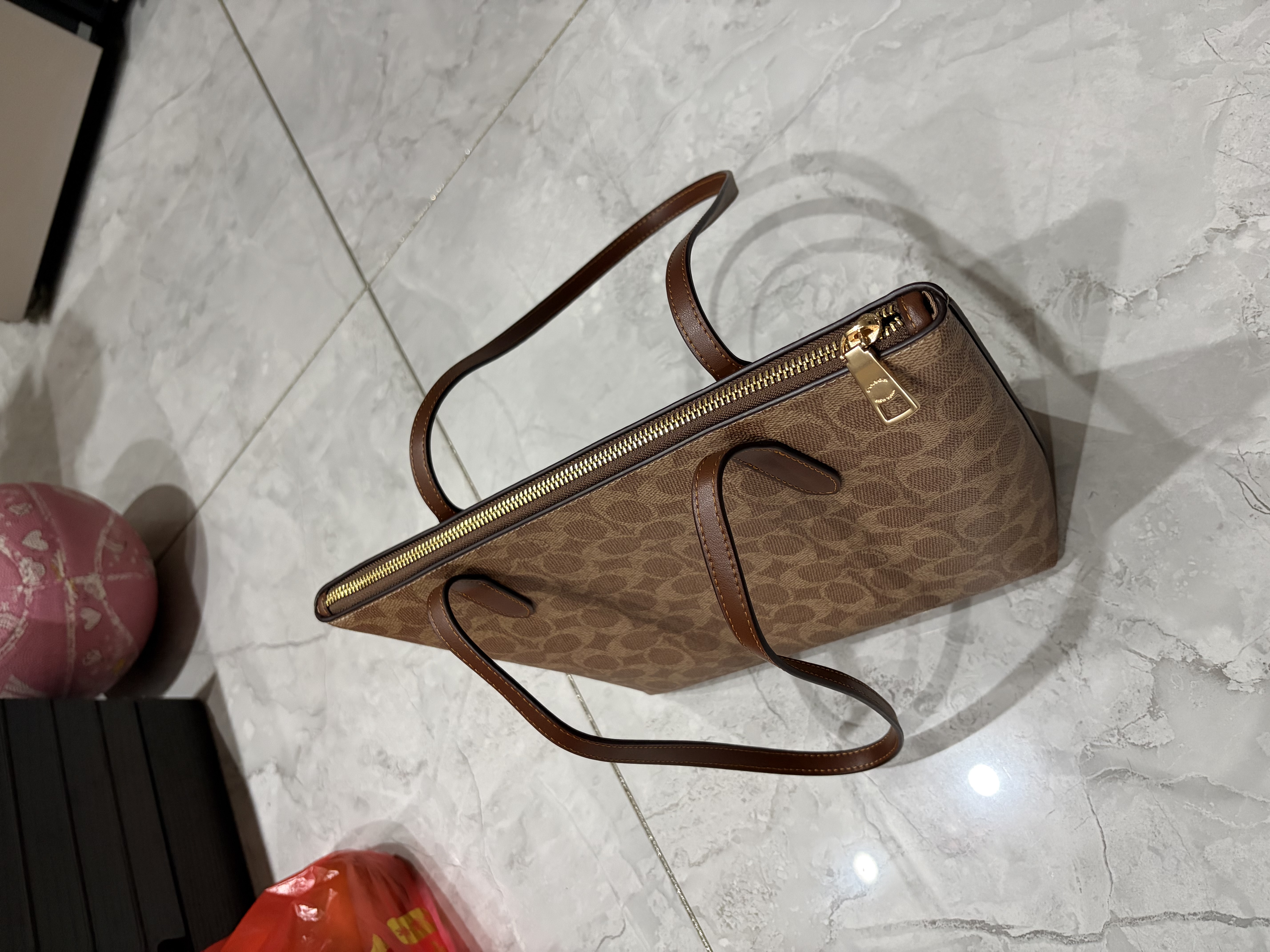 蔻驰（COACH）【品牌直供】女士FIONA24长柄手提单肩托特包棕褐CBT18礼物次日达 实拍图