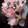 馨仪鲜花速递玫瑰向日葵康乃馨花束送女友老婆生日礼物同城配送 11朵粉玫瑰混搭花束 实拍图