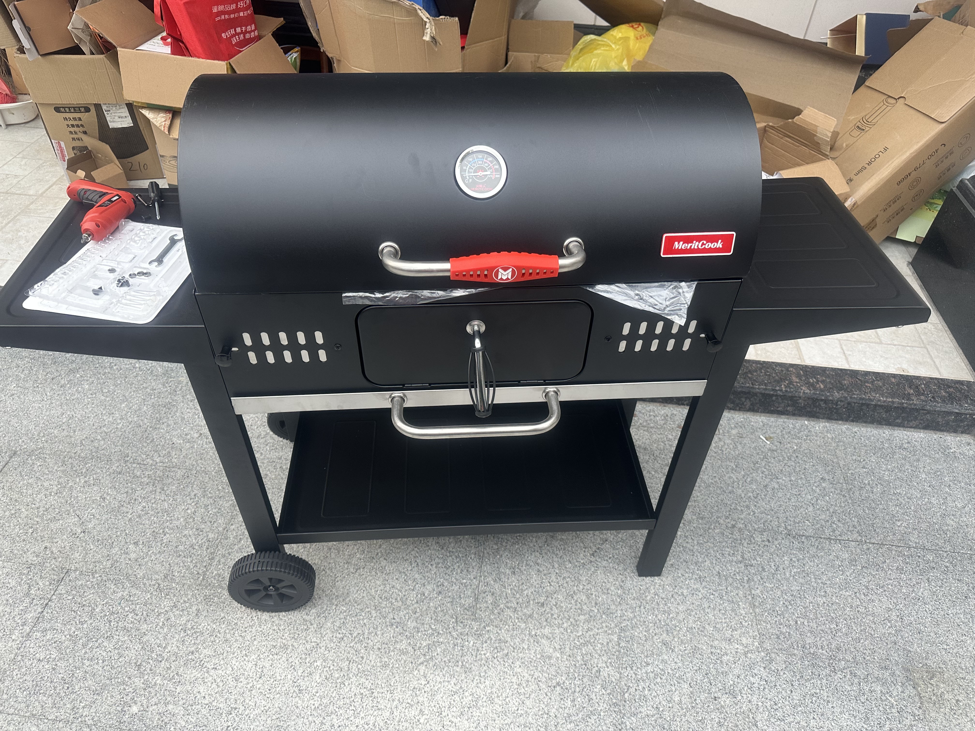 meritcook户外别墅庭院烧烤炉大号家用美式焖烤烟熏烤肉架子BBQ花园烧烤台 麒麟A30【京东仓发货】 实拍图