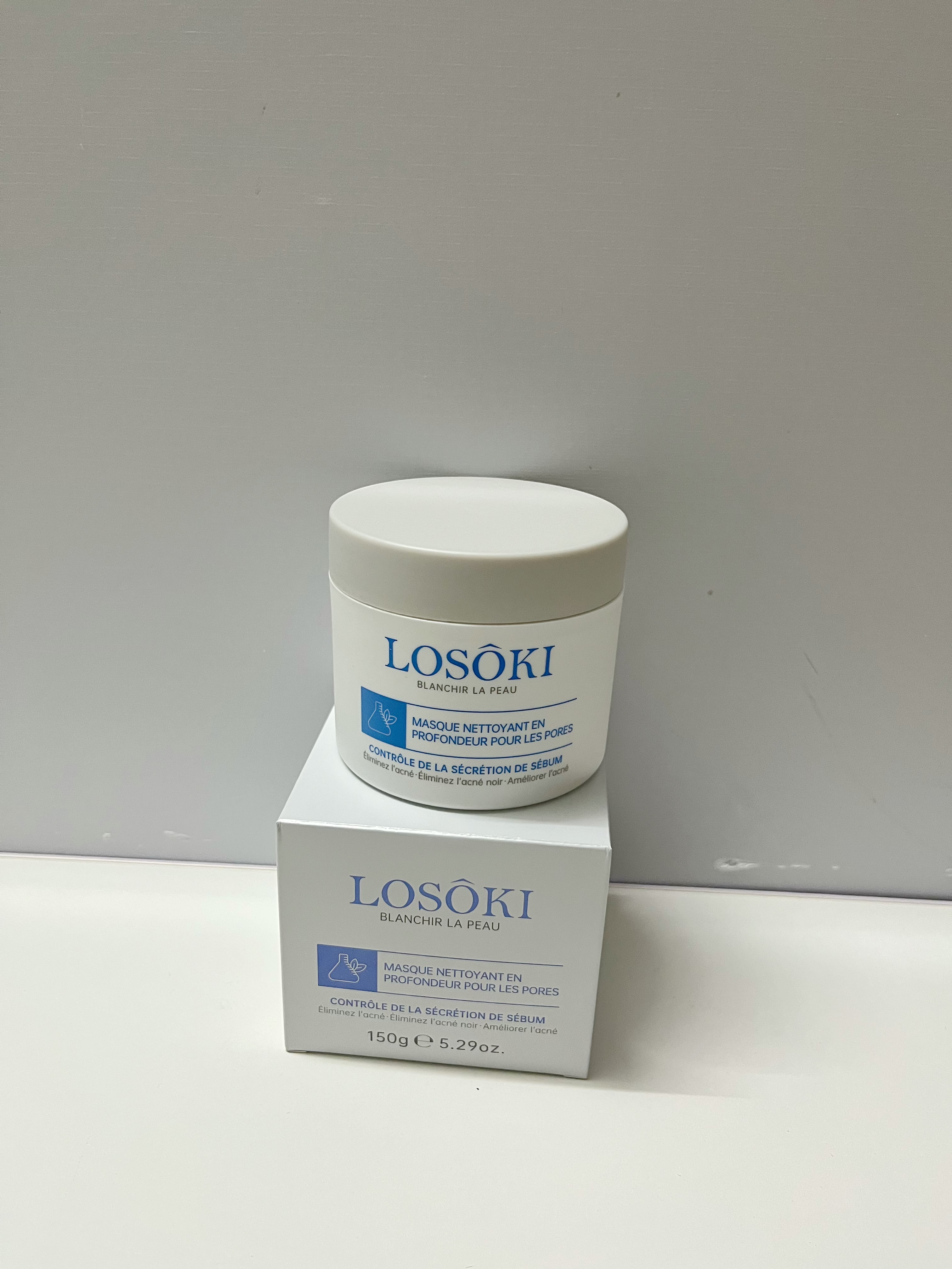 Losoki进口清洁泥膜深层清洁去黑头收缩毛孔粉刺闭口补水祛痘面膜150g 实拍图