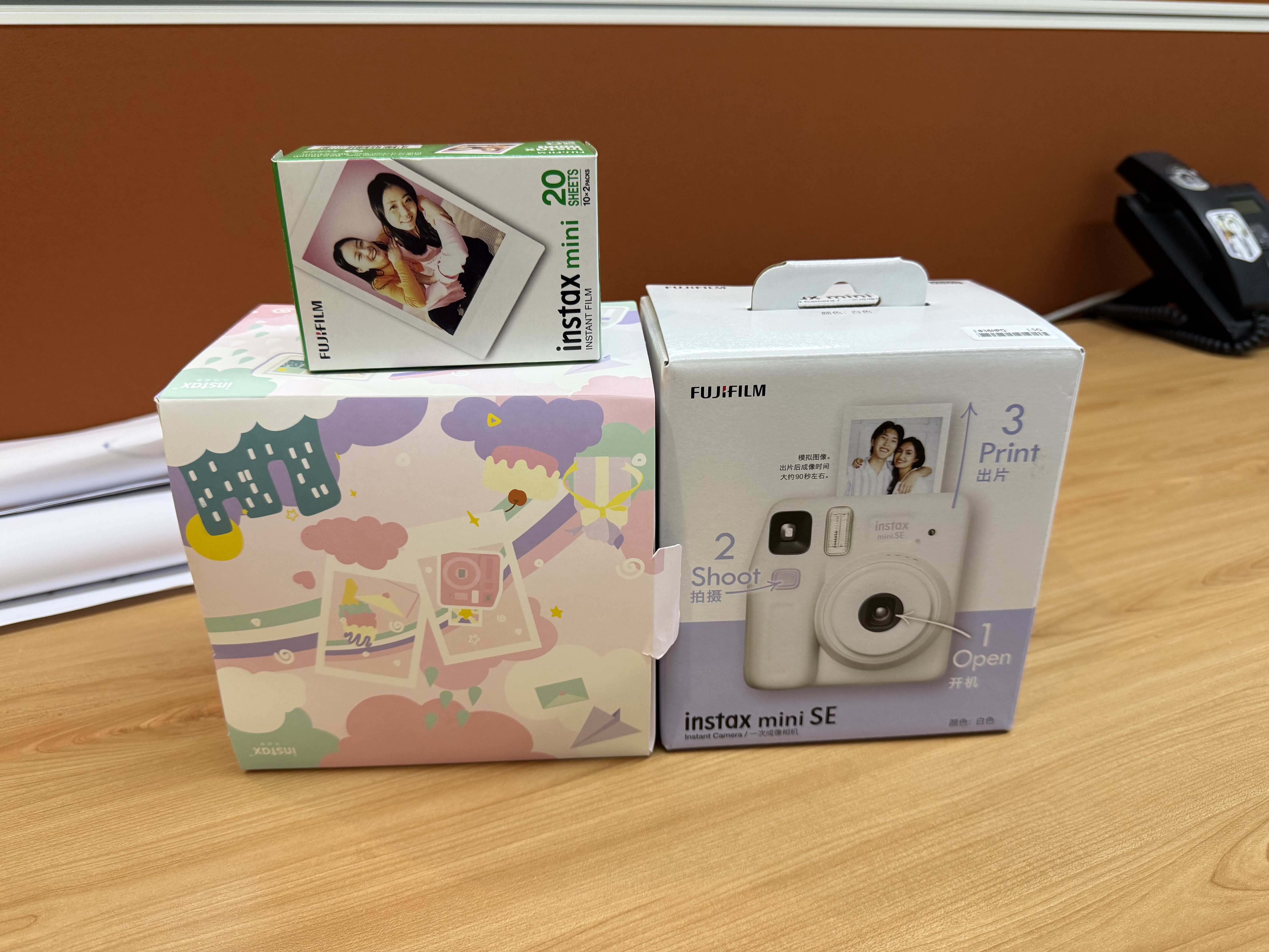 INSTAX富士instax立拍立得 一次成像相机 miniSE（mini7+升级款）白色 实拍图