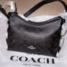 蔻驰（COACH）新款奥莱女士女包经典标志扣件细节LAUREL 22号单肩斜挎包流浪包 IM/胡桃木色/黑色 实拍图