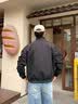 主意范（ZHUYIFAN）夹克男飞行员秋冬加绒加厚cleanfit整套立领外套短款工装冲锋衣潮 黑色夹克 L 110-130斤 实拍图