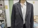 优衣库休闲西装/格纹女装489025 07 青灰色 M 实拍图