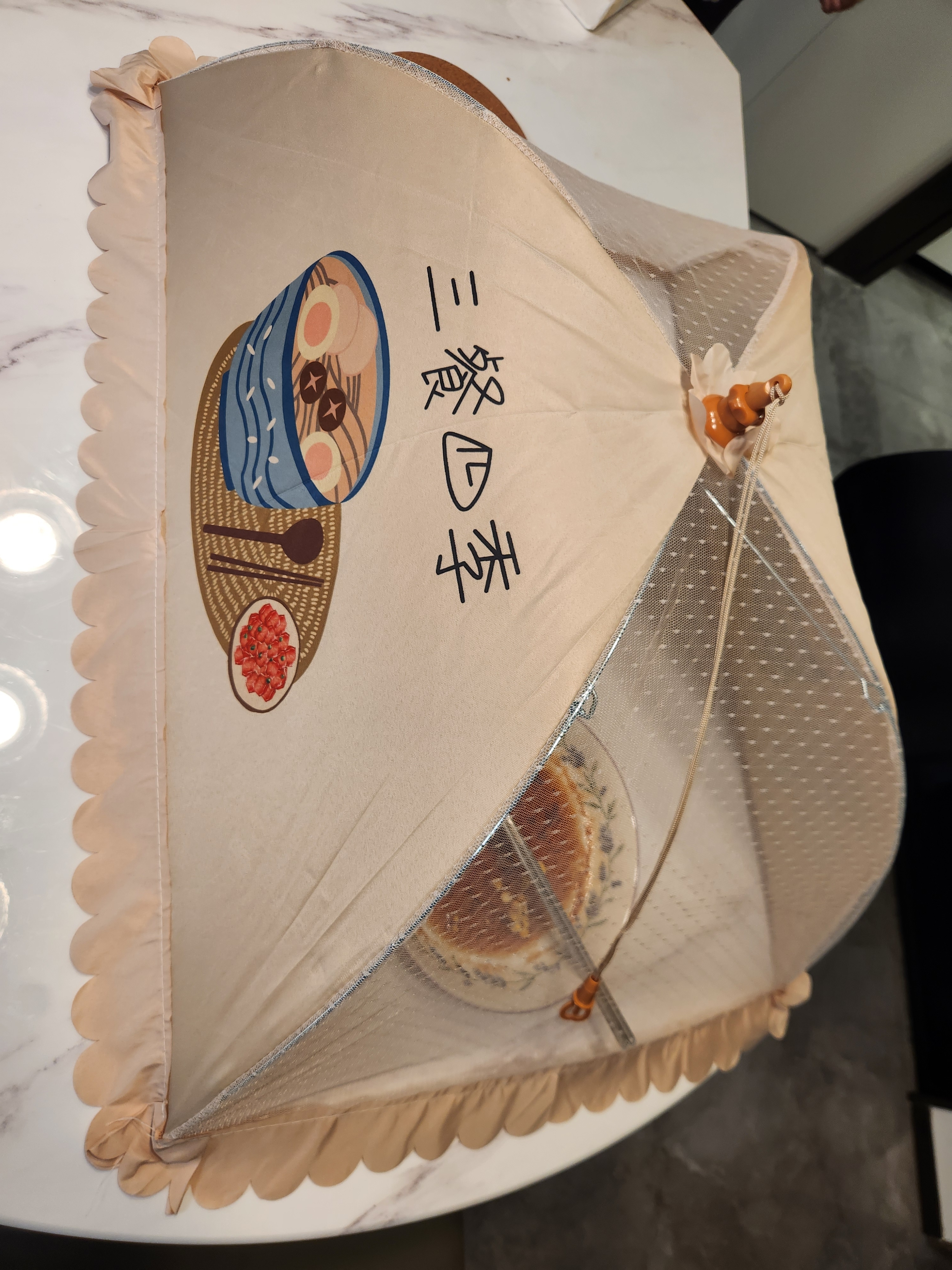 品喻菜罩家用可折叠餐桌盖菜网防苍蝇遮尘神器剩饭菜食物罩子【方形】 实拍图