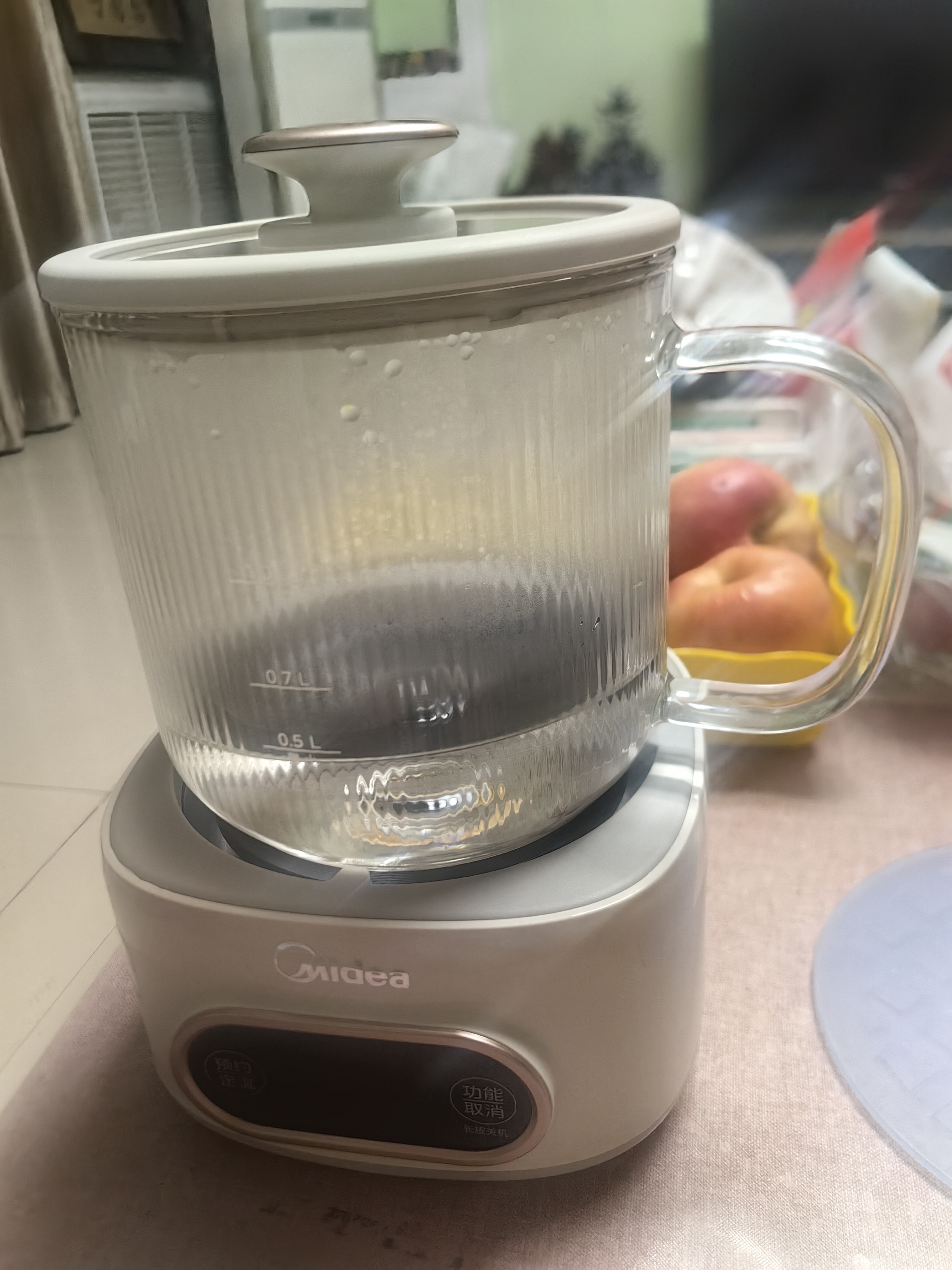 美的（Midea）养生壶全玻璃0胶水全自动煮茶壶母婴智能泡奶机家用烧水壶恒温电热水壶新款花茶壶 MK-YS10B203 1L 实拍图