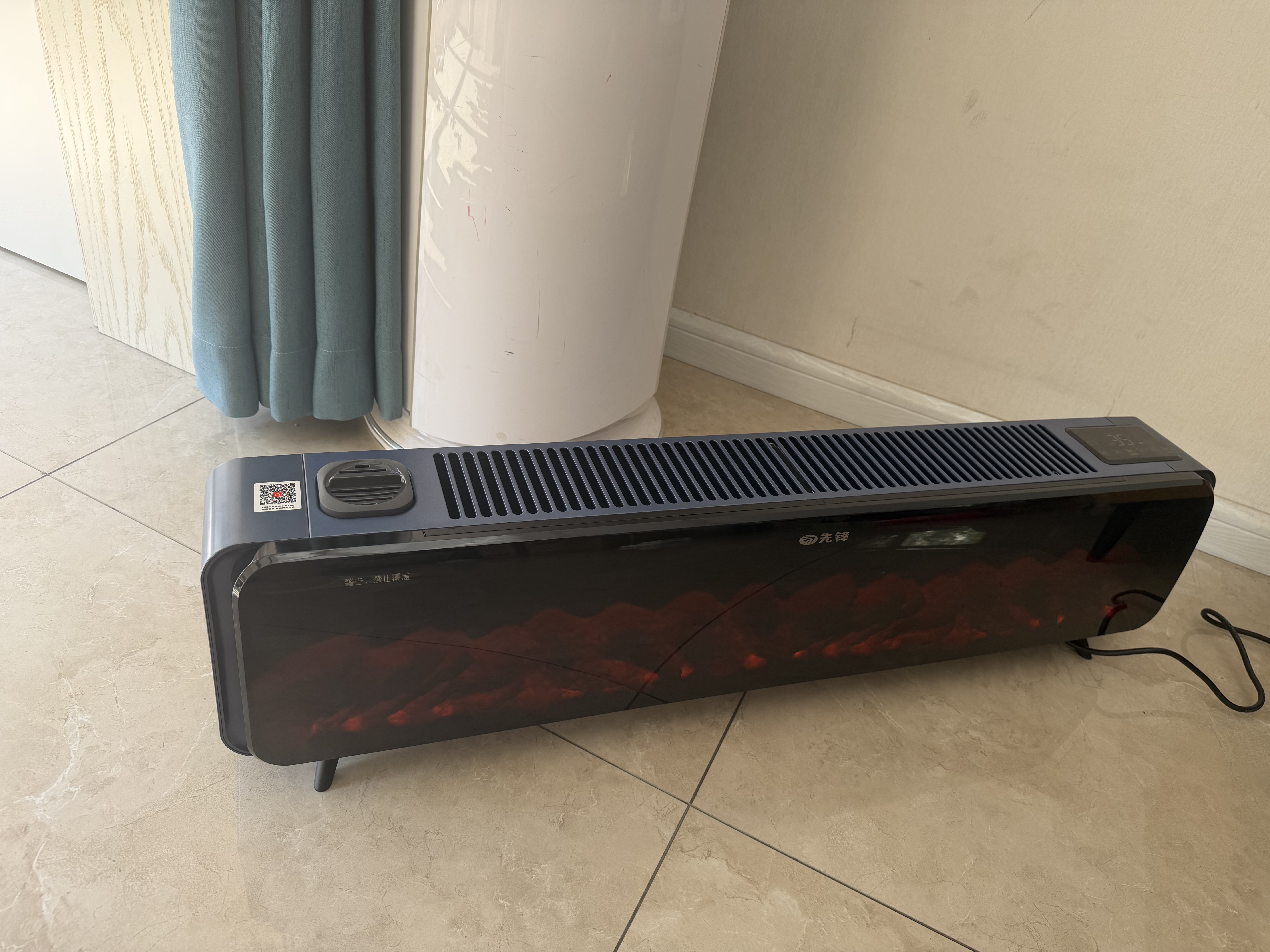 先锋（SINGFUN）踢脚线取暖器远程智能石墨烯速热3D仿真炭火家用节能省电浴室防水 实拍图