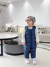 雅鹿2025新款儿童羽绒背带裤外穿婴幼儿宝宝幼童加厚连体裤保暖羽绒裤 深蓝色 90cm 实拍图