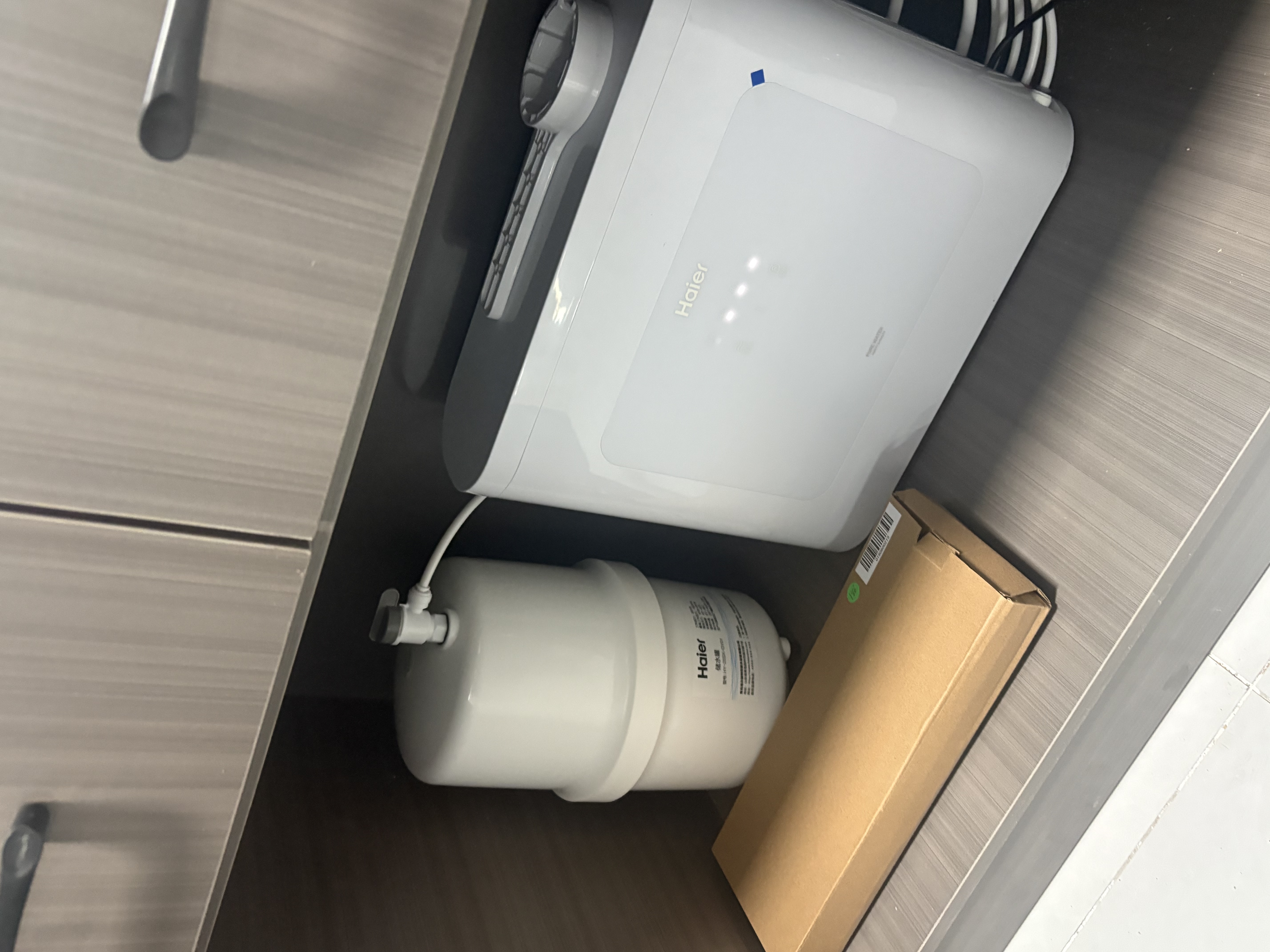 海尔（Haier）净水器家用厨下1200G流速母婴RO反渗透直饮净水机加热一体机餐边柜壁挂式管线机接自来水全屋套装 【性能套装】即热管线机+净水器 实拍图